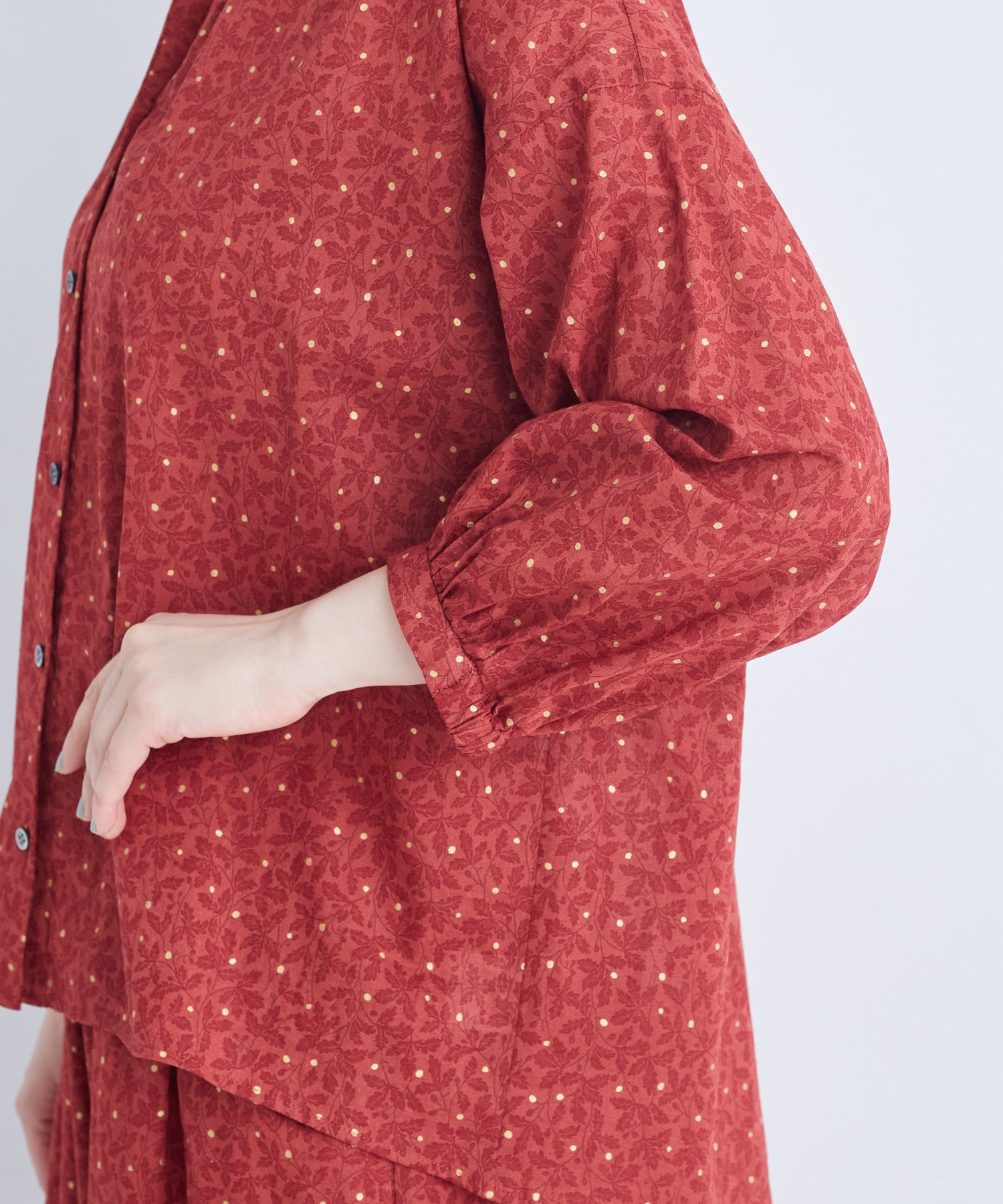 【ADIEU TRISTESSE】リーフプリントブラウス 詳細画像 ネイビー系 10