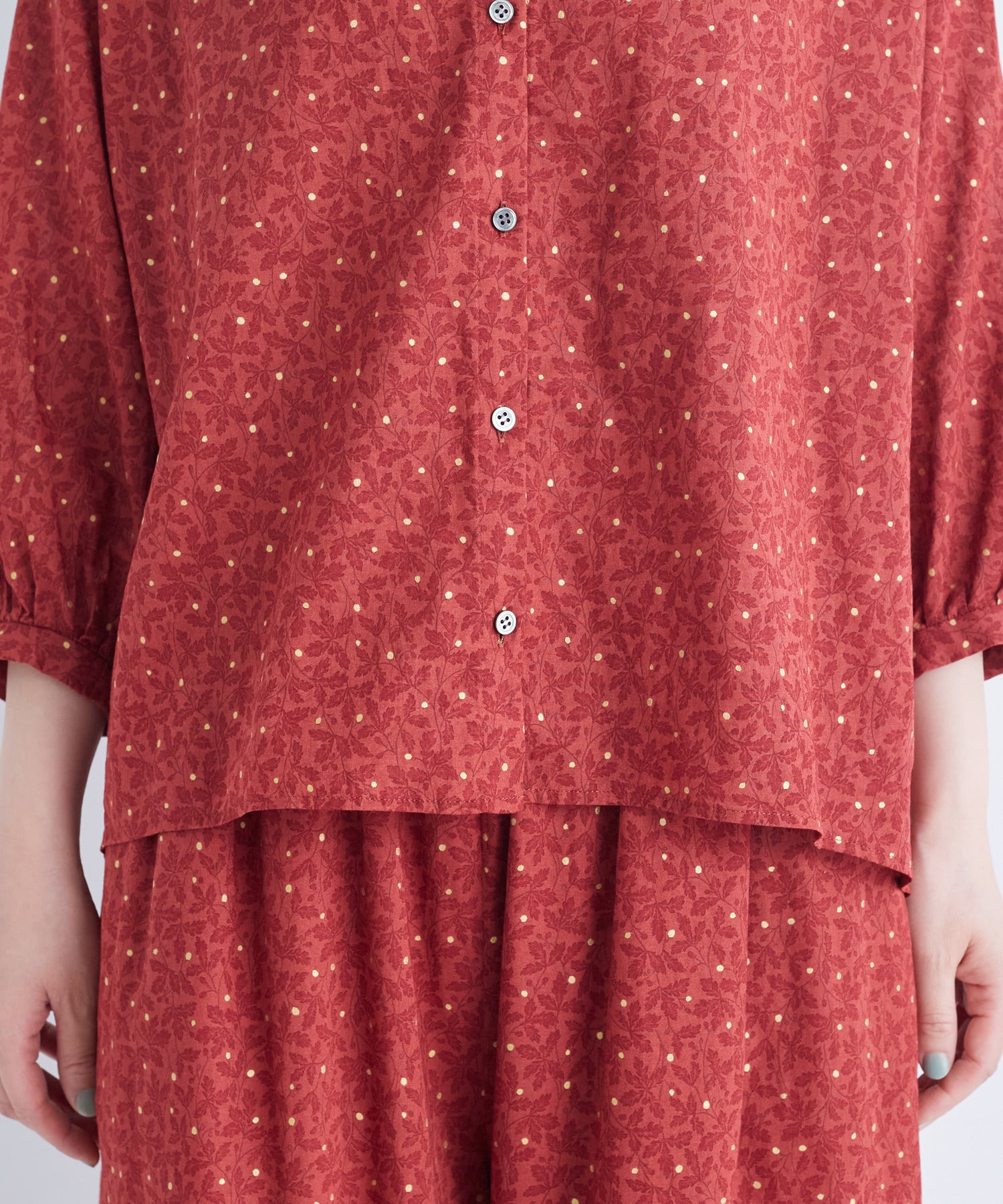 【ADIEU TRISTESSE】リーフプリントブラウス 詳細画像 ネイビー系 11