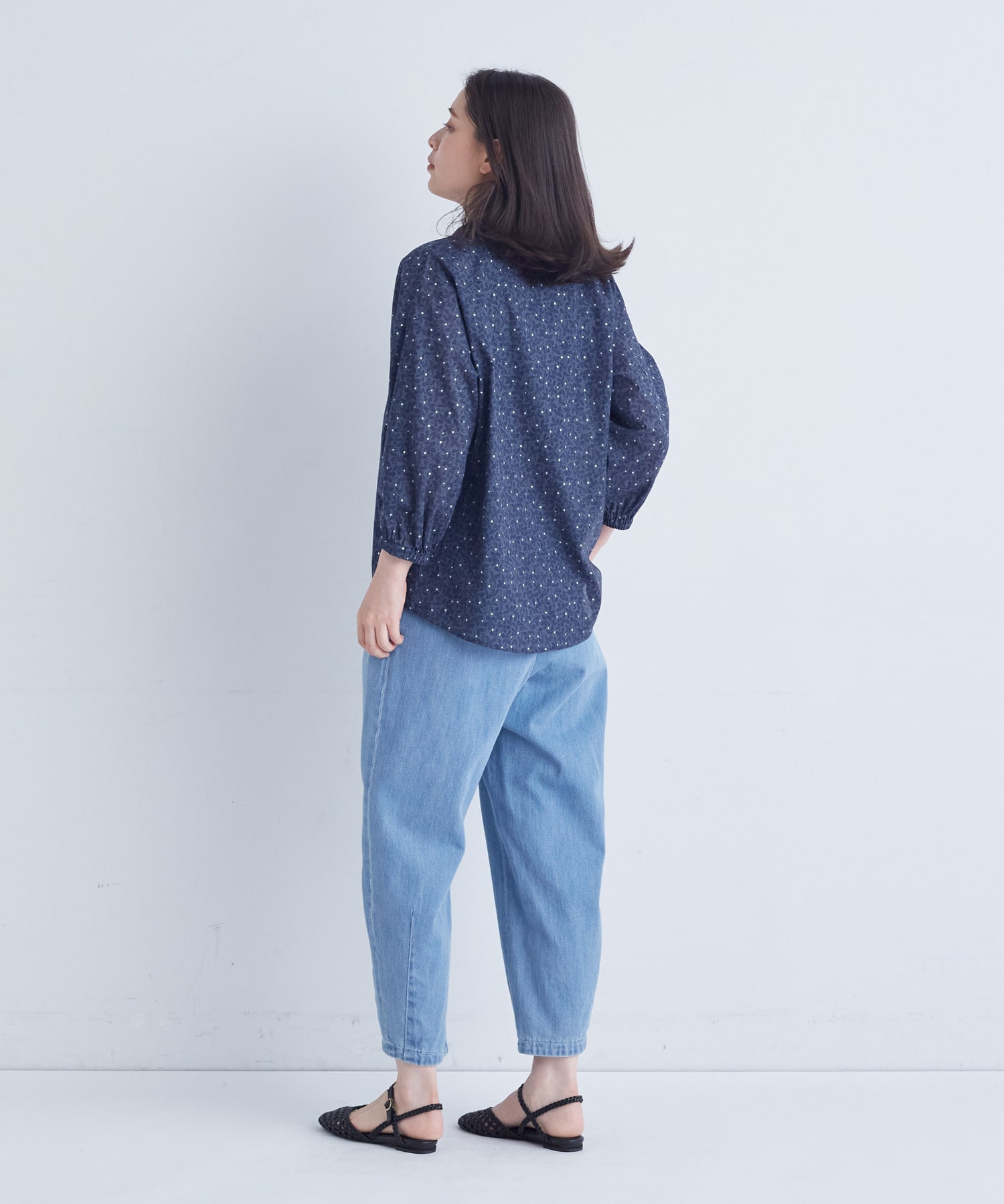 【ADIEU TRISTESSE】リーフプリントブラウス 詳細画像 ネイビー系 16