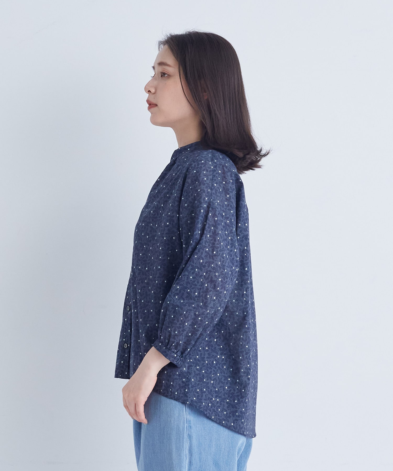 【ADIEU TRISTESSE】リーフプリントブラウス 詳細画像 ネイビー系 19