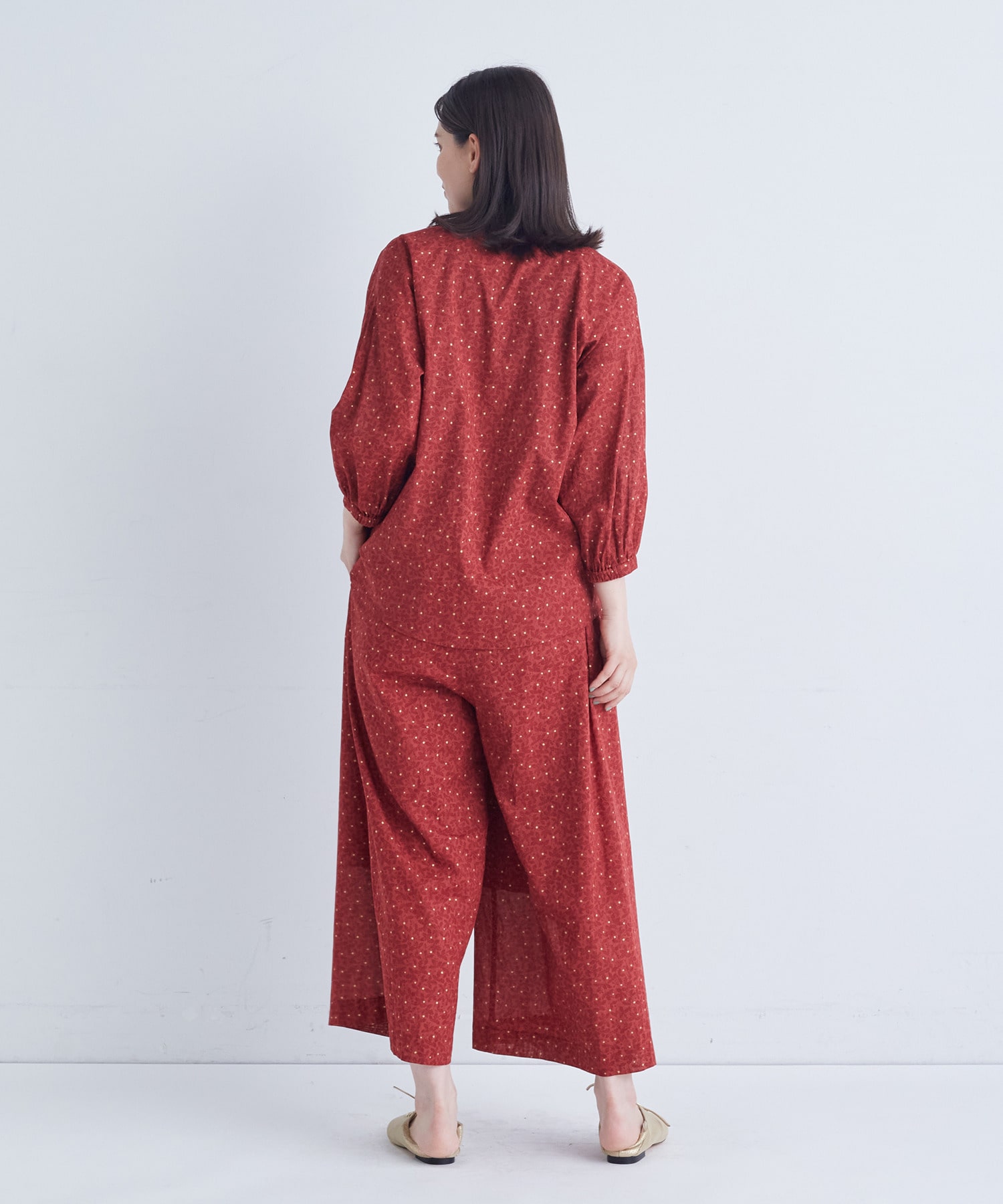 【ADIEU TRISTESSE】リーフプリントブラウス 詳細画像 ネイビー系 4