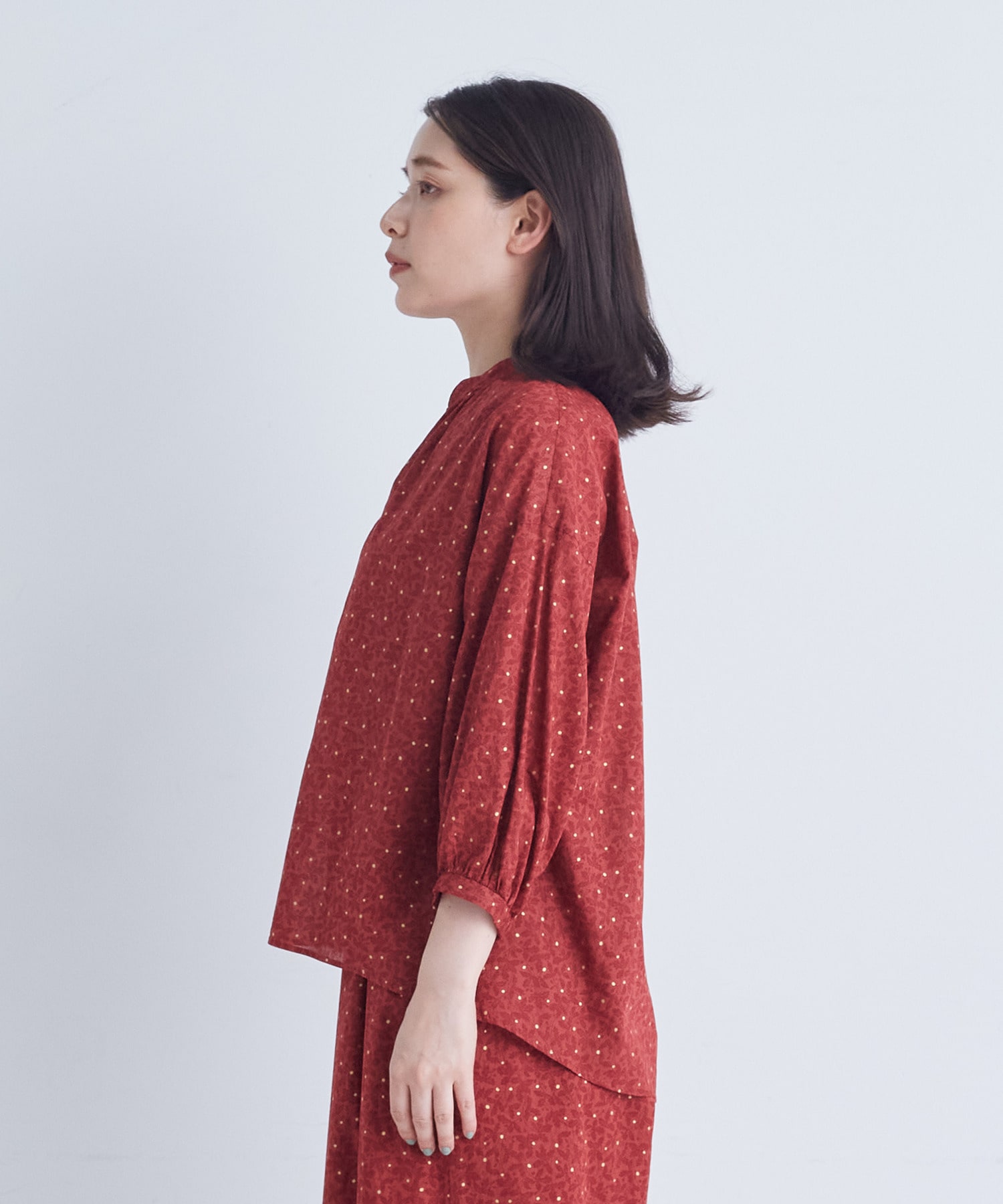 【ADIEU TRISTESSE】リーフプリントブラウス 詳細画像 ネイビー系 6