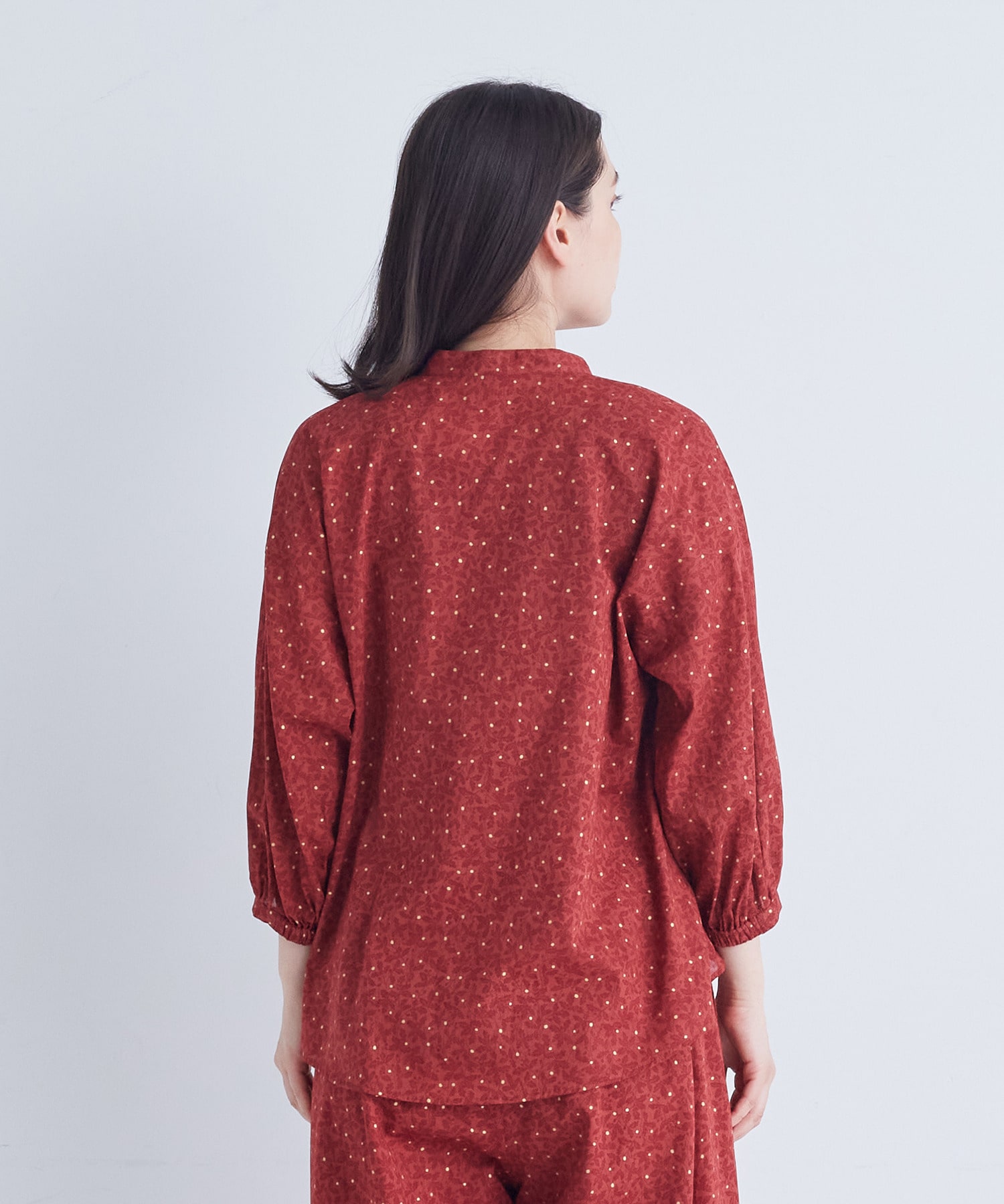 【ADIEU TRISTESSE】リーフプリントブラウス 詳細画像 ネイビー系 7