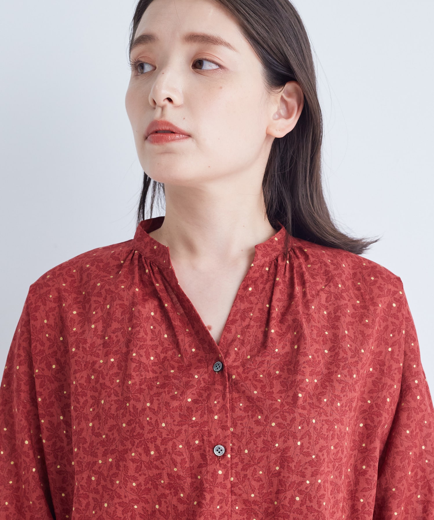 【ADIEU TRISTESSE】リーフプリントブラウス 詳細画像 ネイビー系 8