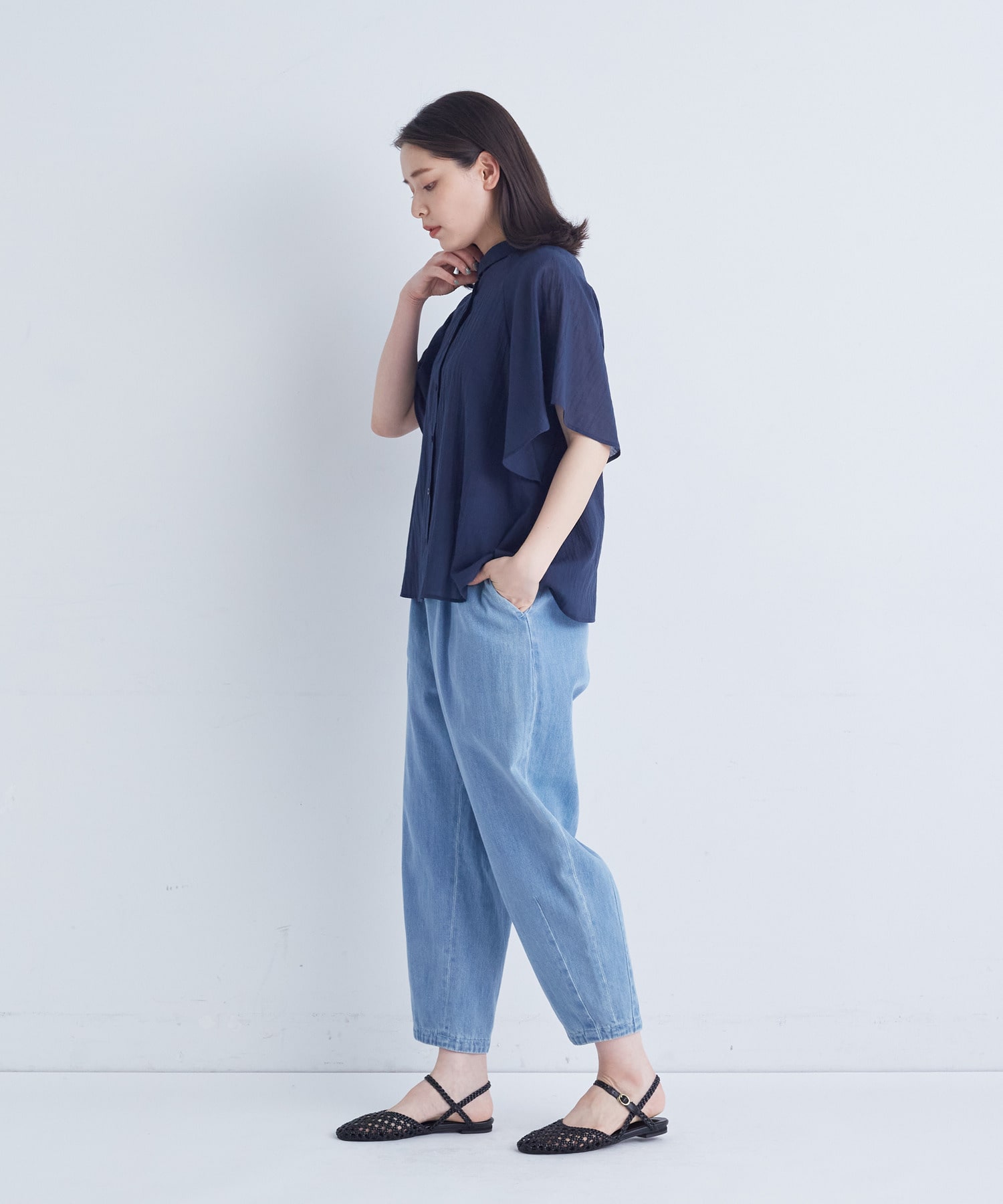 【ADIEU TRISTESSE】ベルスリーブシャツ 詳細画像 ブラック 17