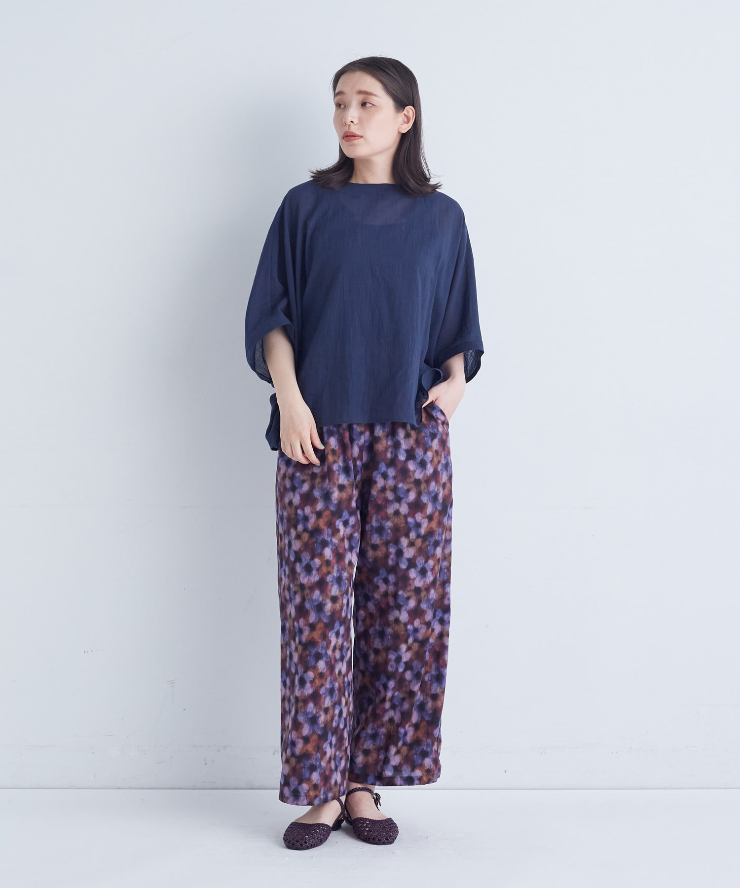 【ADIEU TRISTESSE】【2way】オフボディシルエットブラウス 詳細画像 ネイビー 15