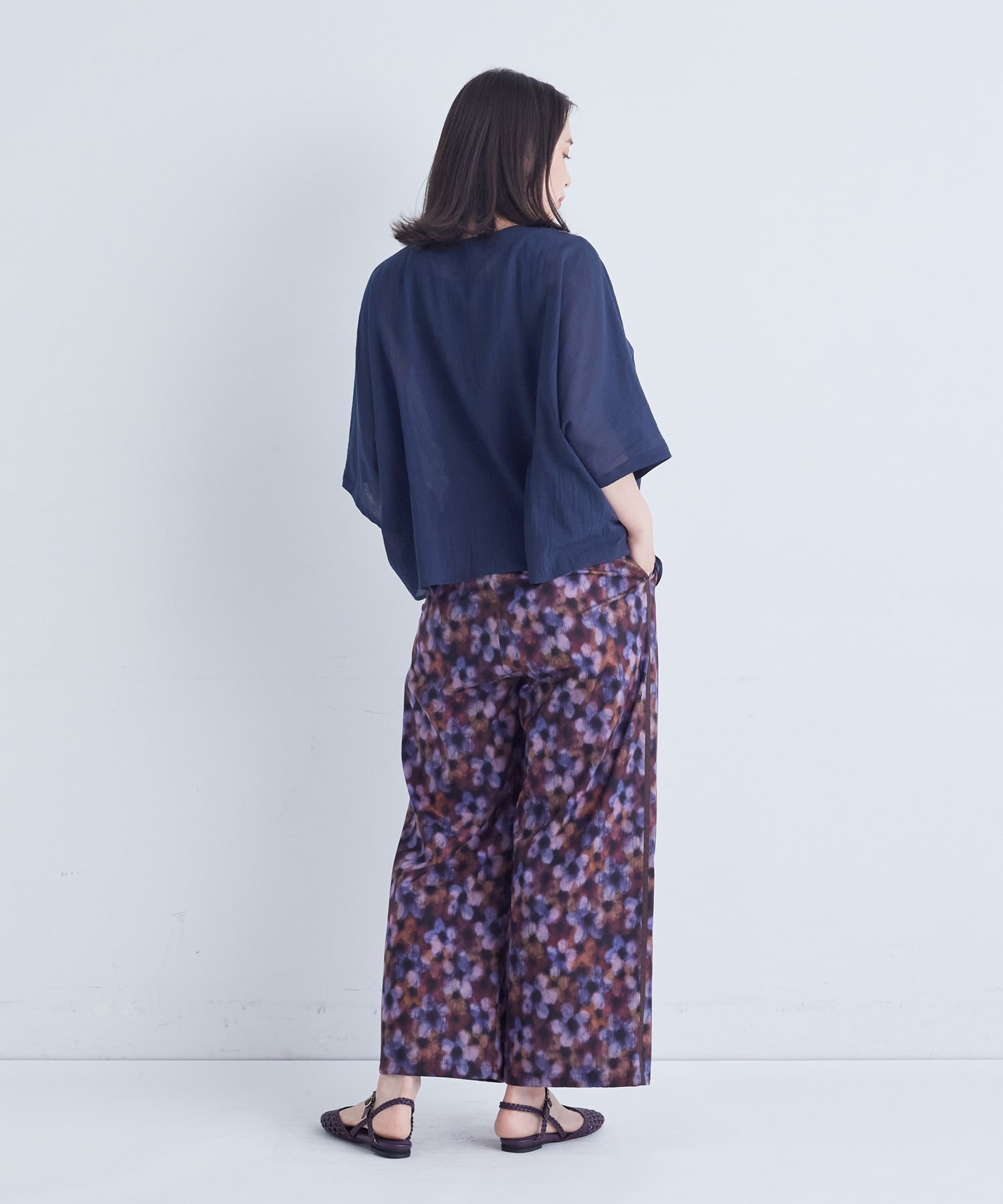 【ADIEU TRISTESSE】【2way】オフボディシルエットブラウス 詳細画像 ネイビー 17