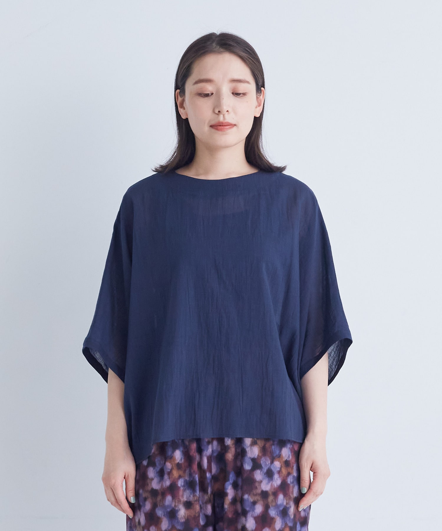 【ADIEU TRISTESSE】【2way】オフボディシルエットブラウス 詳細画像 ネイビー 19