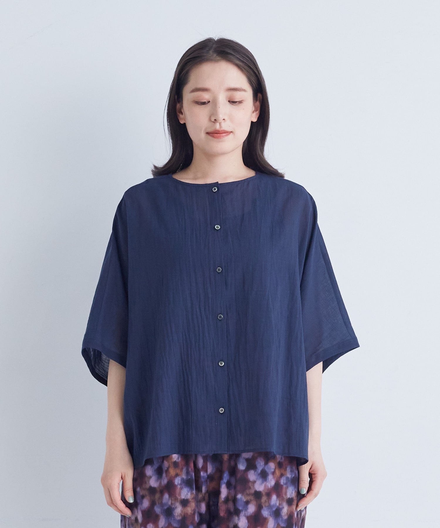 【ADIEU TRISTESSE】【2way】オフボディシルエットブラウス 詳細画像 ネイビー 22