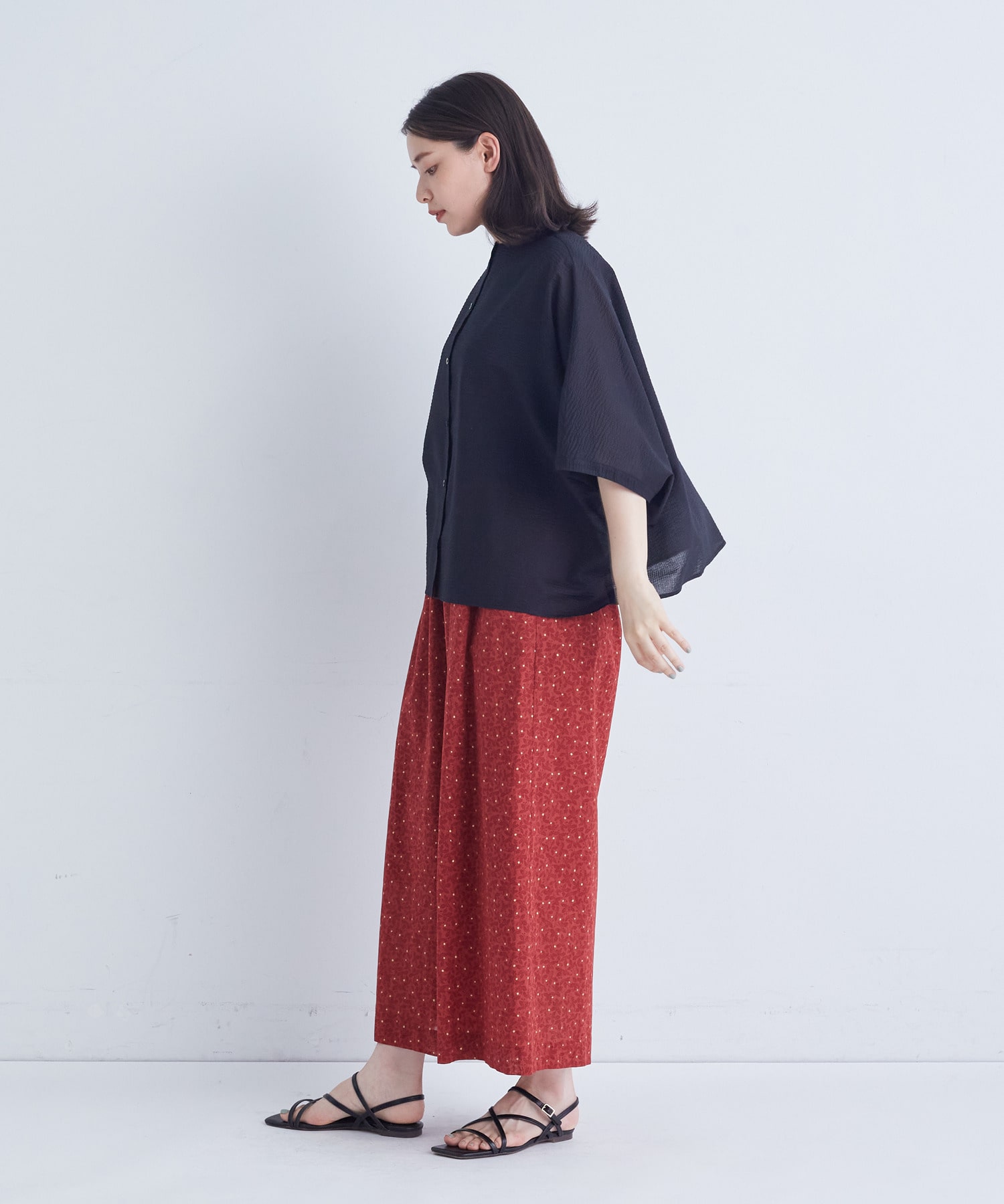 【ADIEU TRISTESSE】【2way】オフボディシルエットブラウス 詳細画像 ネイビー 27