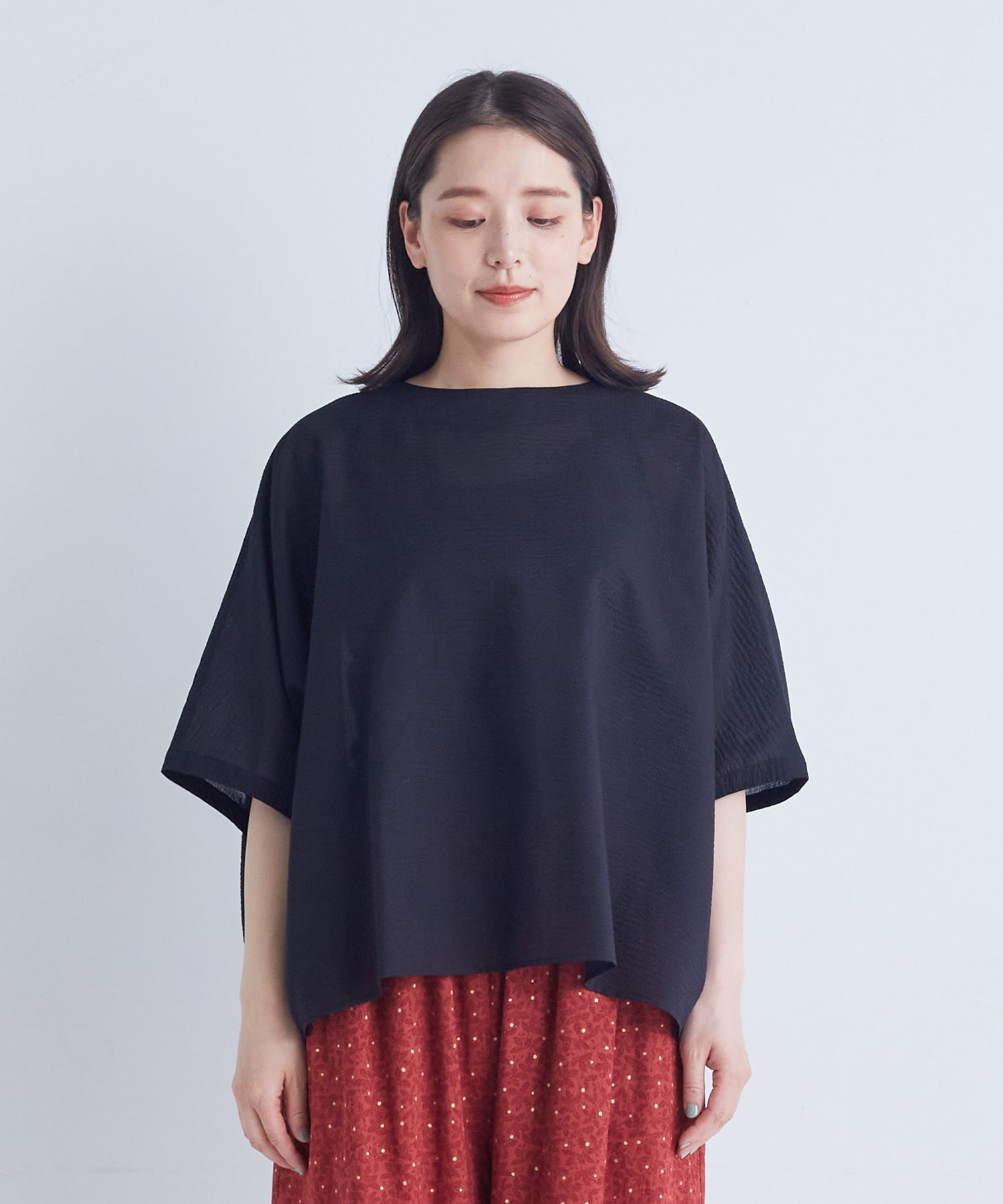 【ADIEU TRISTESSE】【2way】オフボディシルエットブラウス 詳細画像 ネイビー 29