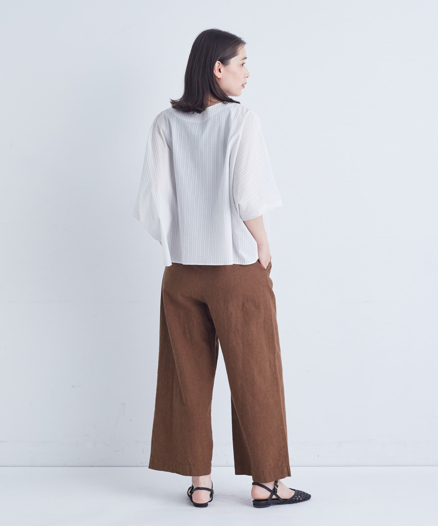 【ADIEU TRISTESSE】【2way】オフボディシルエットブラウス 詳細画像 ネイビー 3