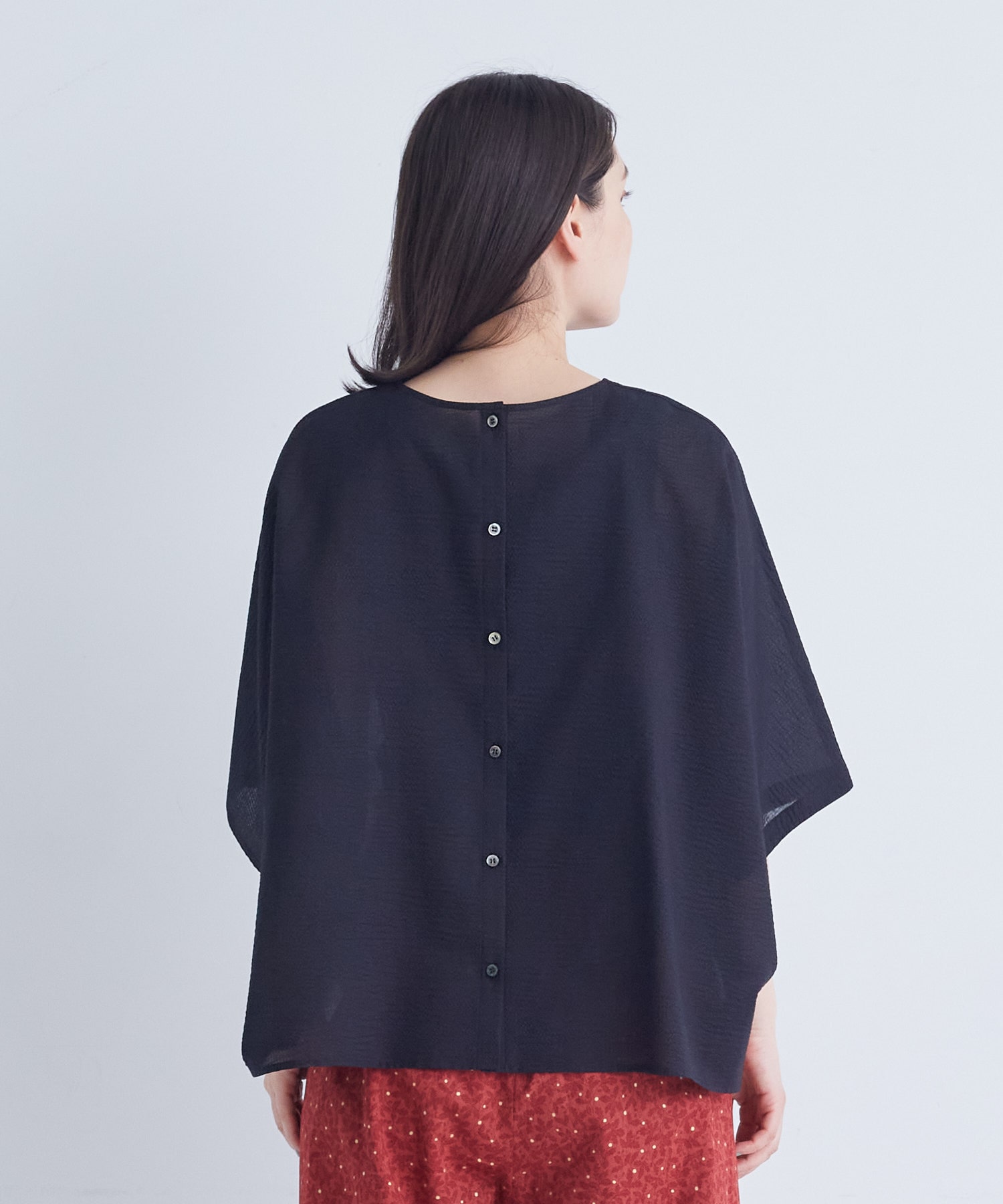 【ADIEU TRISTESSE】【2way】オフボディシルエットブラウス 詳細画像 ネイビー 31