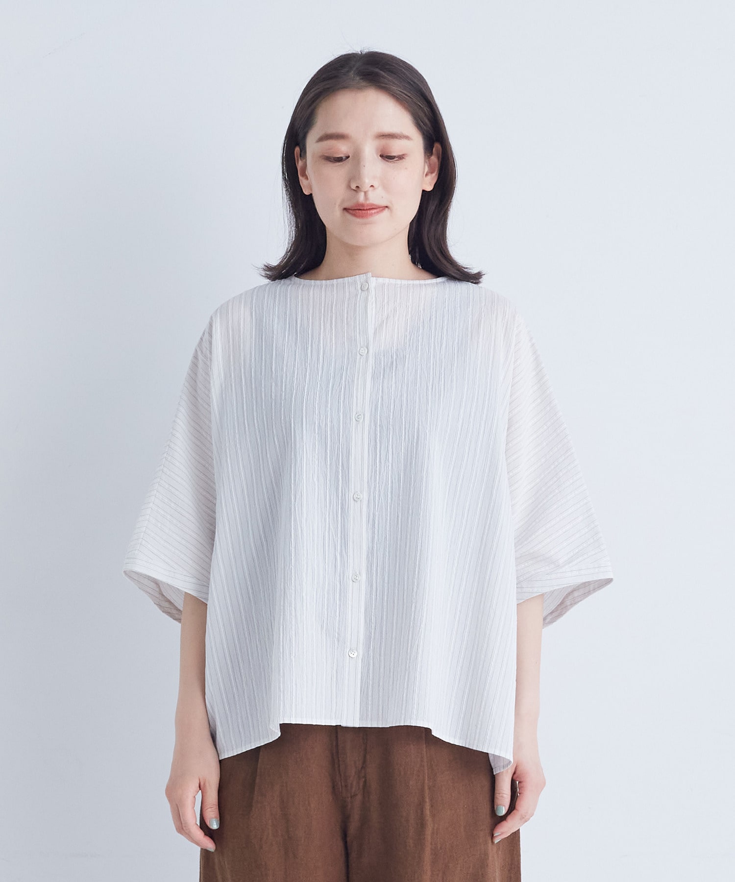 【ADIEU TRISTESSE】【2way】オフボディシルエットブラウス 詳細画像 ネイビー 5