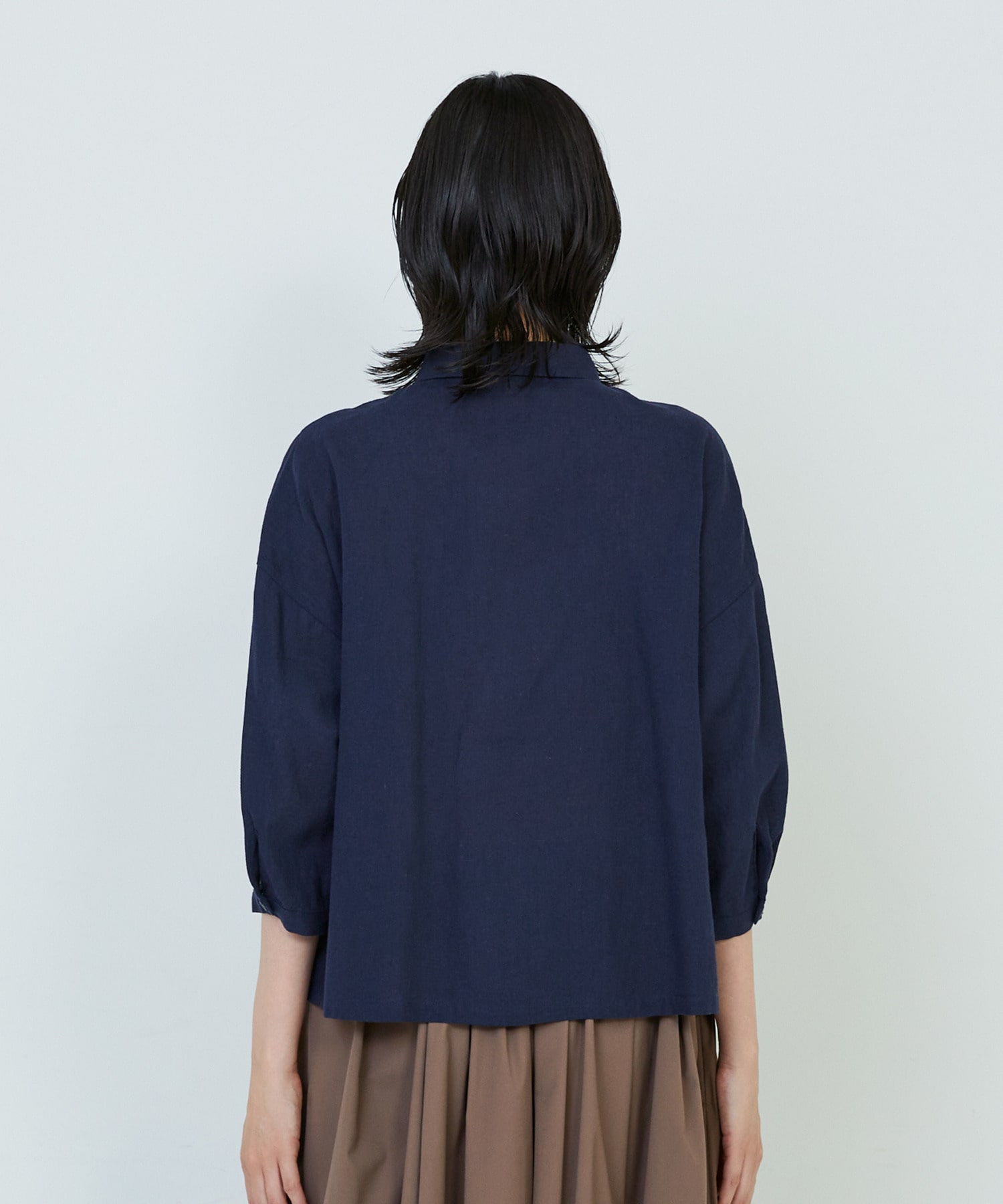【ADIEU TRISTESSE】｜2BUY10%OFF・3BUY20%OFF｜コットンリネンスモールカラーシャツ 詳細画像 ネイビー 12