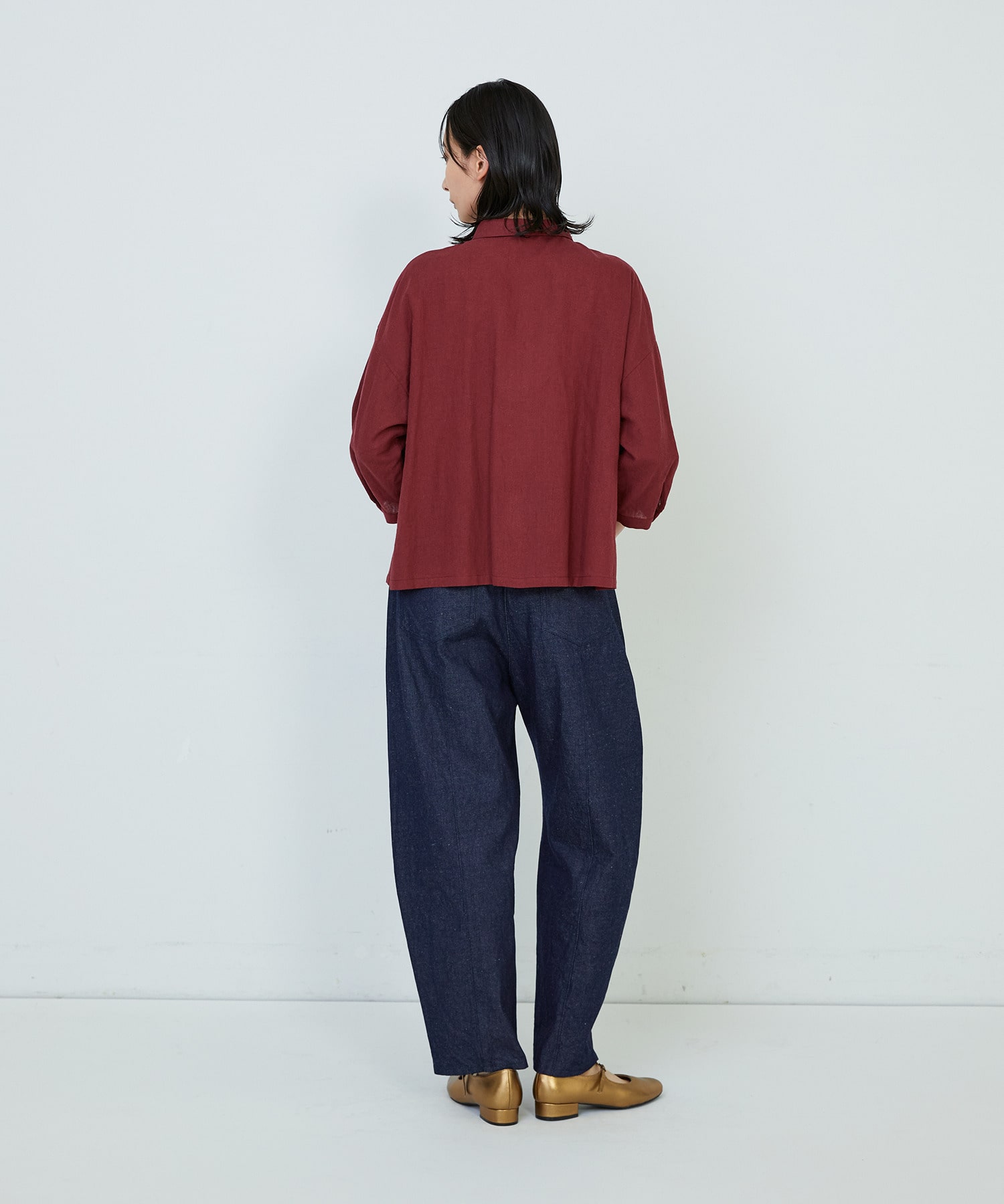 【ADIEU TRISTESSE】｜2BUY10%OFF・3BUY20%OFF｜コットンリネンスモールカラーシャツ 詳細画像 ネイビー 3