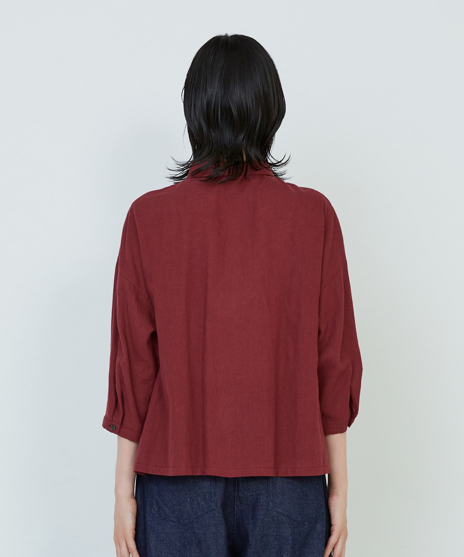 【ADIEU TRISTESSE】｜2BUY10%OFF・3BUY20%OFF｜コットンリネンスモールカラーシャツ 詳細画像 ネイビー 6