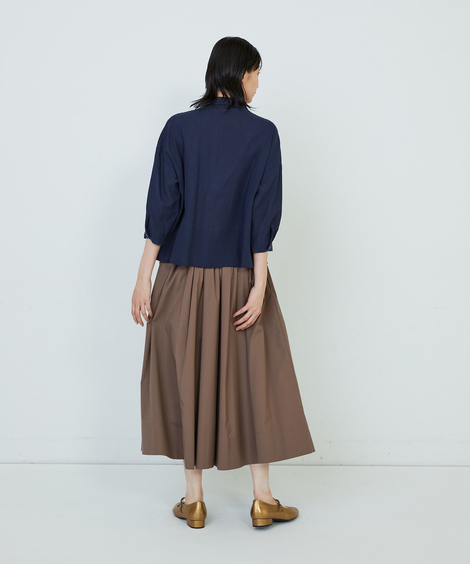 【ADIEU TRISTESSE】｜2BUY10%OFF・3BUY20%OFF｜コットンリネンスモールカラーシャツ 詳細画像 ネイビー 9