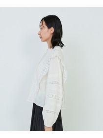【ADIEU TRISTESSE】｜2BUY10%OFF・3BUY20%OFF｜インドレースピンタックブラウス 詳細画像 オフホワイト 11
