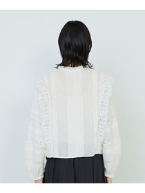【ADIEU TRISTESSE】｜2BUY10%OFF・3BUY20%OFF｜インドレースピンタックブラウス 詳細画像 オフホワイト 12