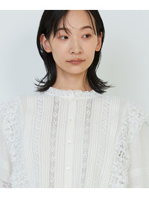 【ADIEU TRISTESSE】｜2BUY10%OFF・3BUY20%OFF｜インドレースピンタックブラウス 詳細画像 オフホワイト 15