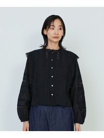 【ADIEU TRISTESSE】｜2BUY10%OFF・3BUY20%OFF｜インドレースピンタックブラウス 詳細画像 オフホワイト 4