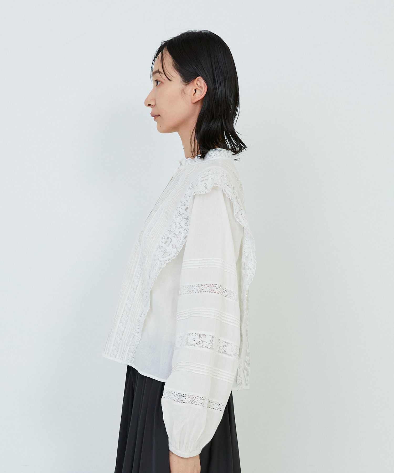 【ADIEU TRISTESSE】｜2BUY10%OFF・3BUY20%OFF｜インドレースピンタックブラウス 詳細画像 オフホワイト 11