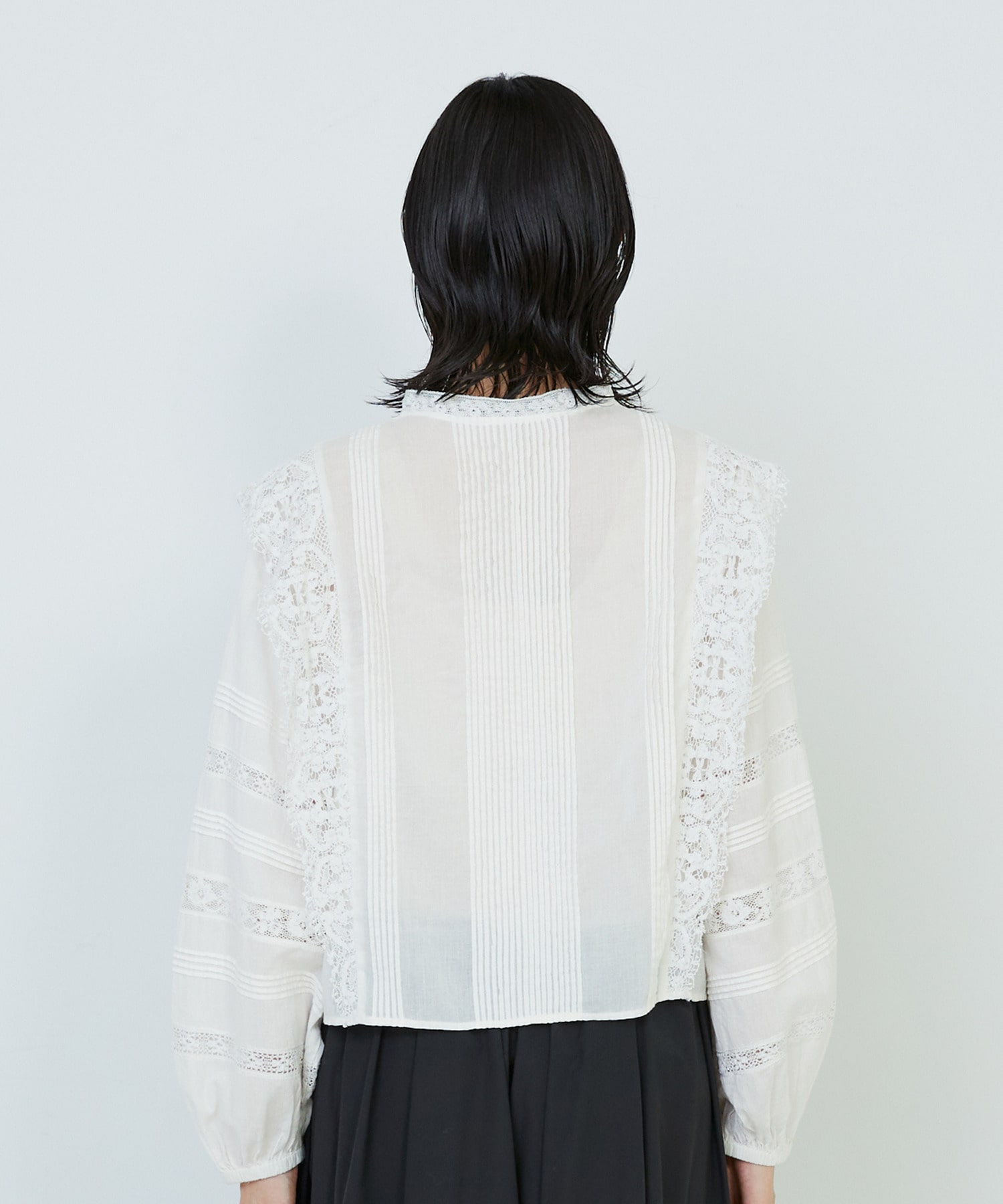 【ADIEU TRISTESSE】｜2BUY10%OFF・3BUY20%OFF｜インドレースピンタックブラウス 詳細画像 オフホワイト 12