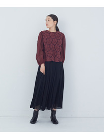 【ADIEU TRISTESSE】｜2BUY10%OFF・3BUY20%OFF｜カットジャカードブラウス 詳細画像 ブラック 1