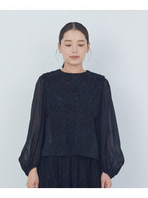 【ADIEU TRISTESSE】｜2BUY10%OFF・3BUY20%OFF｜カットジャカードブラウス 詳細画像 ブラック 10