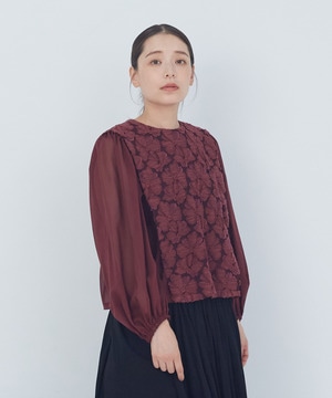 【ADIEU TRISTESSE】｜2BUY10%OFF・3BUY20%OFF｜カットジャカードブラウス 詳細画像 パープル 1