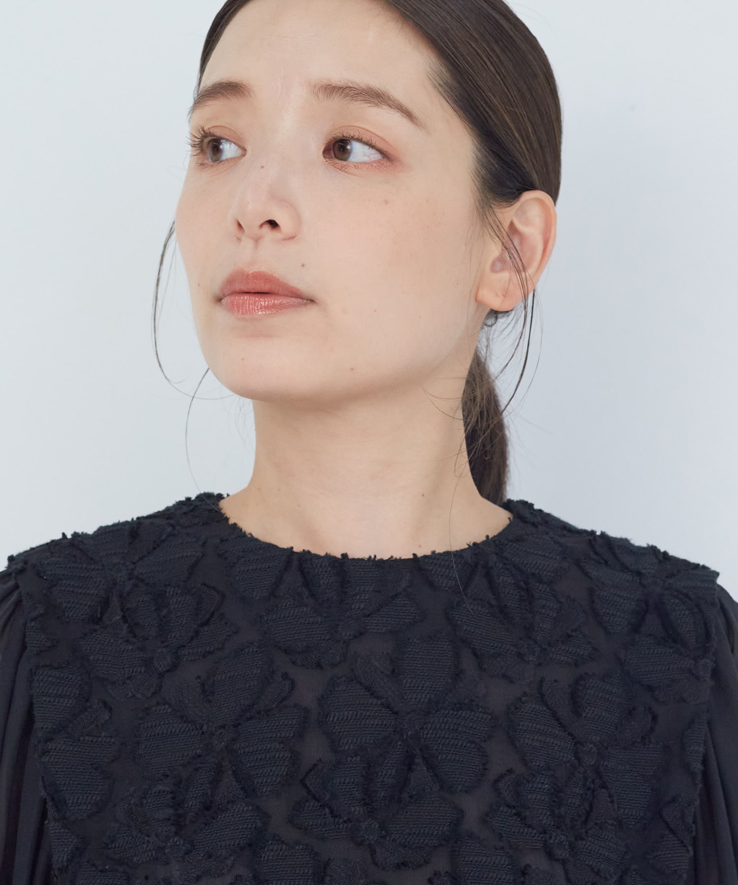 【ADIEU TRISTESSE】｜2BUY10%OFF・3BUY20%OFF｜カットジャカードブラウス 詳細画像 ブラック 13