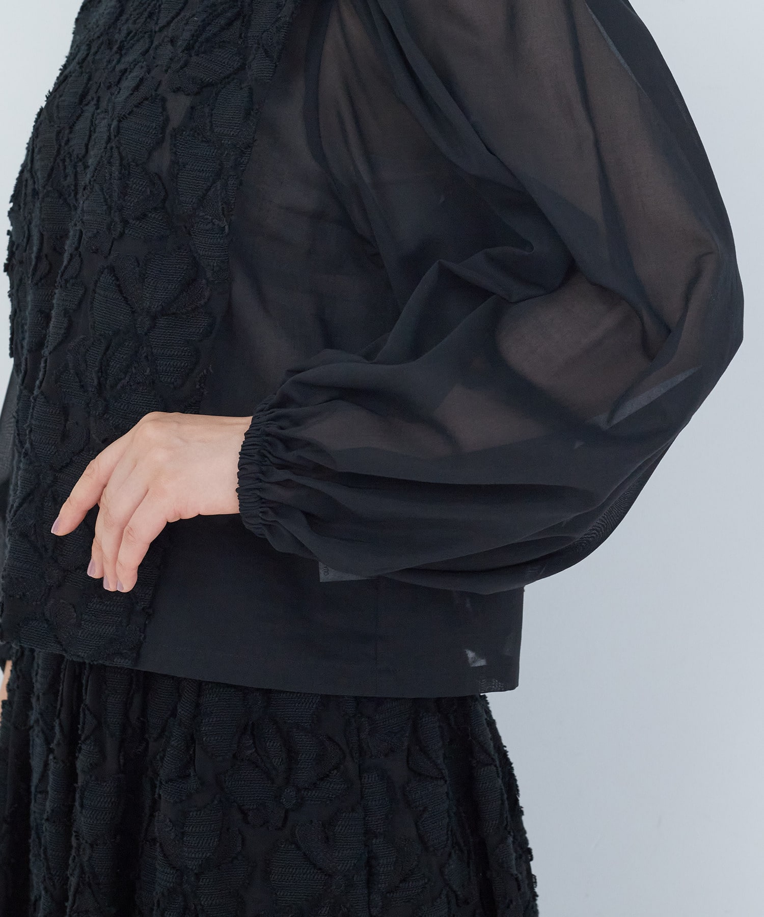 【ADIEU TRISTESSE】｜2BUY10%OFF・3BUY20%OFF｜カットジャカードブラウス 詳細画像 ブラック 15