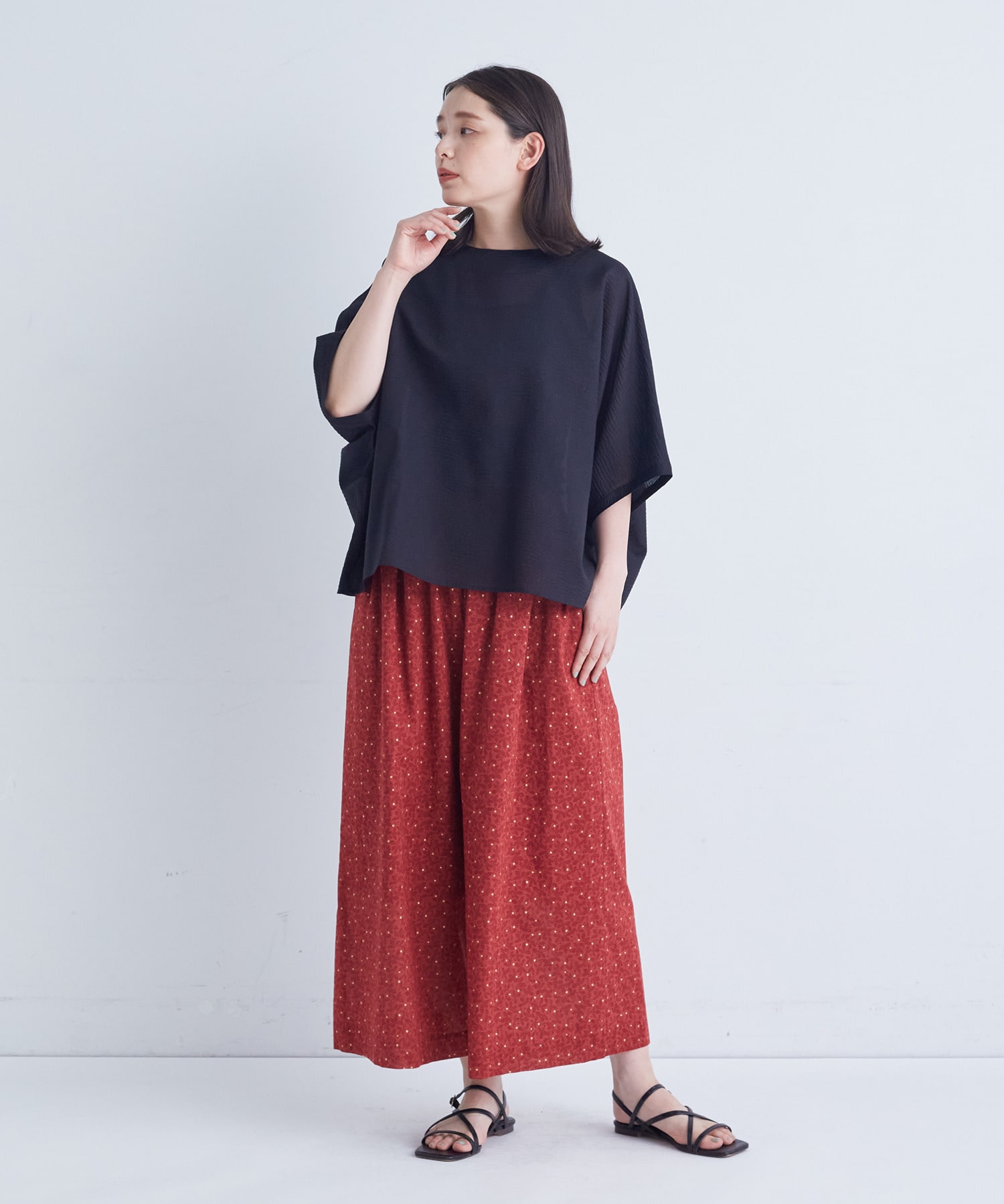 【ADIEU TRISTESSE】｜2BUY10%OFF・3BUY20%OFF｜リーフプリントパンツ 詳細画像 レッド系その他 3