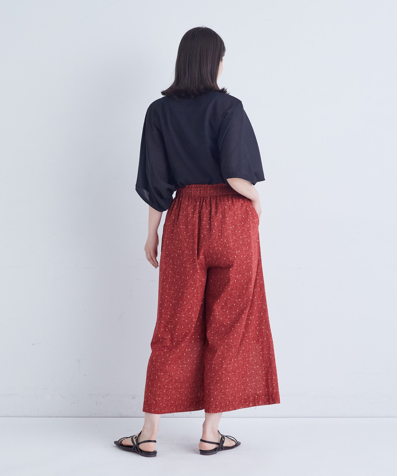 【ADIEU TRISTESSE】｜2BUY10%OFF・3BUY20%OFF｜リーフプリントパンツ 詳細画像 レッド系その他 6