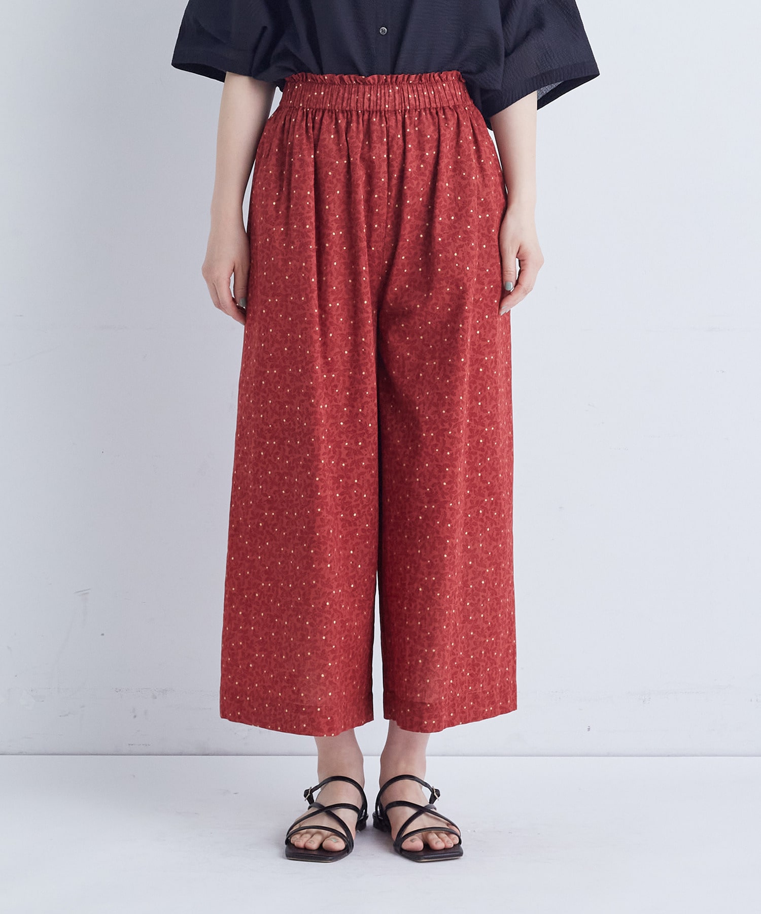 【ADIEU TRISTESSE】｜2BUY10%OFF・3BUY20%OFF｜リーフプリントパンツ 詳細画像 レッド系その他 7