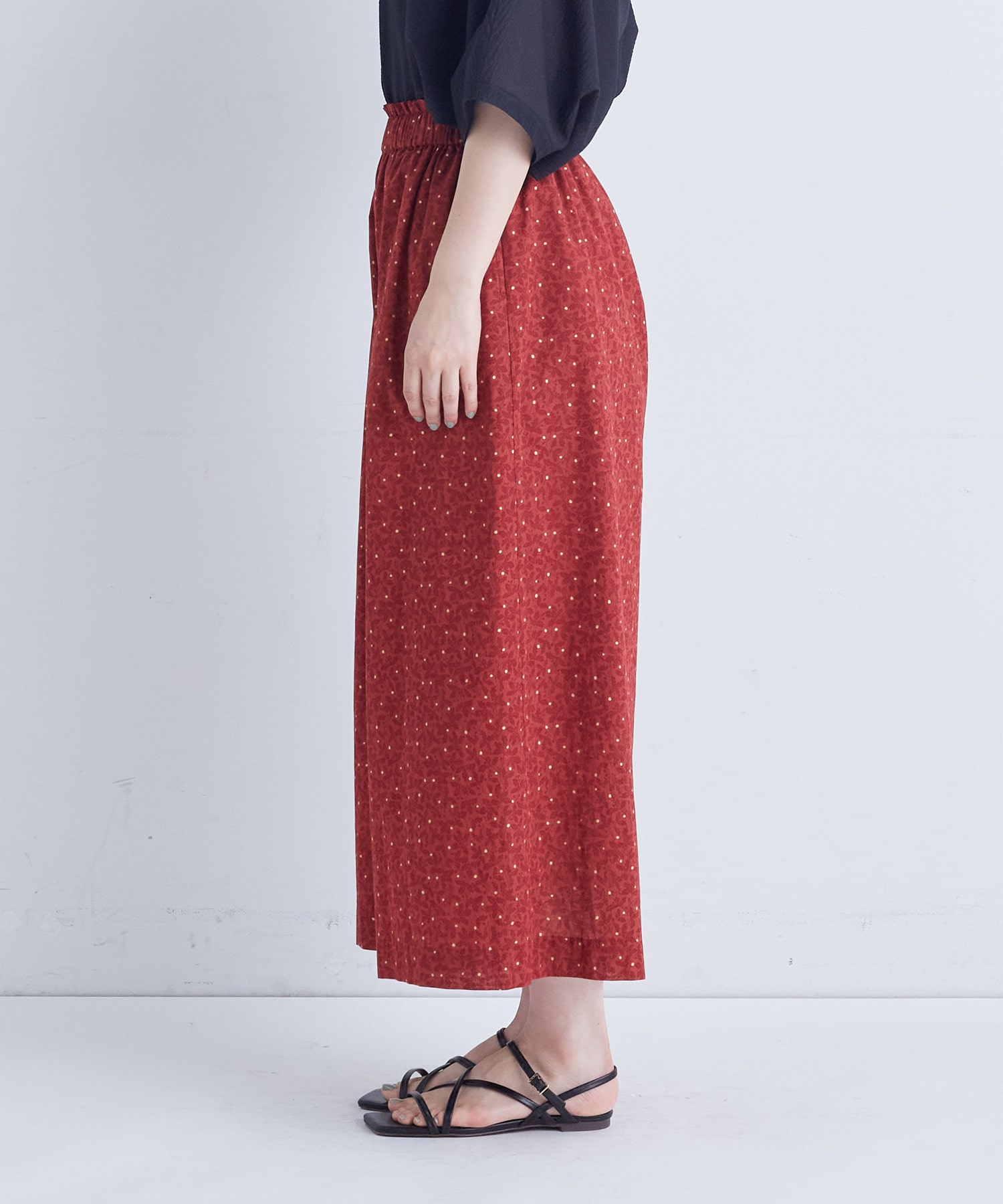 【ADIEU TRISTESSE】｜2BUY10%OFF・3BUY20%OFF｜リーフプリントパンツ 詳細画像 レッド系その他 8