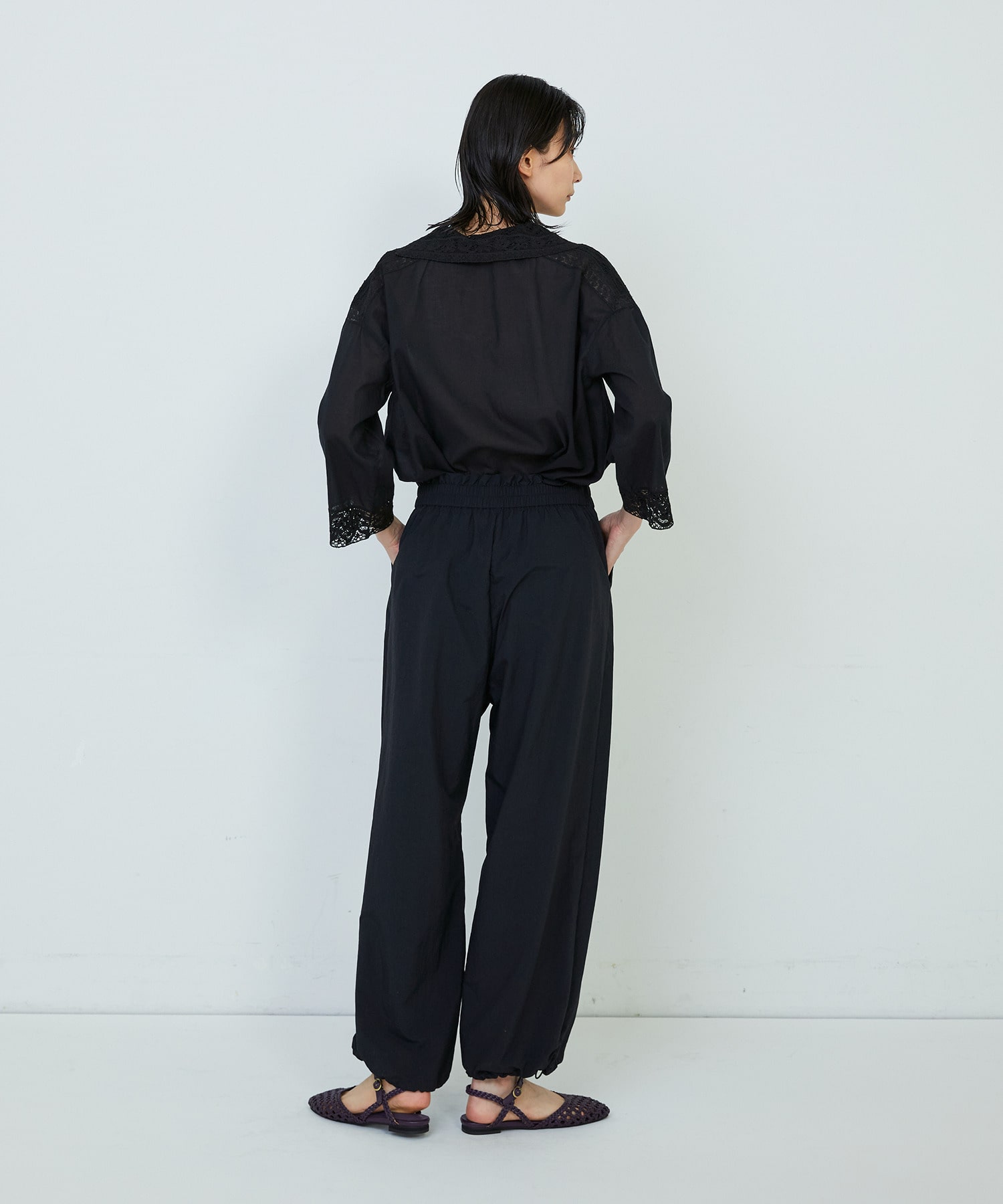 【ADIEU TRISTESSE】ナイロンイージーパンツ 詳細画像 ブラック 10