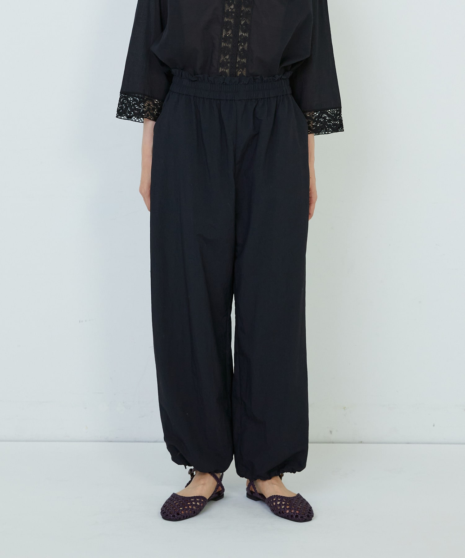 【ADIEU TRISTESSE】ナイロンイージーパンツ 詳細画像 ブラック 11