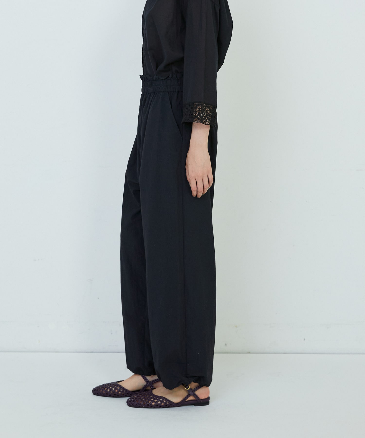 【ADIEU TRISTESSE】ナイロンイージーパンツ 詳細画像 ブラック 12