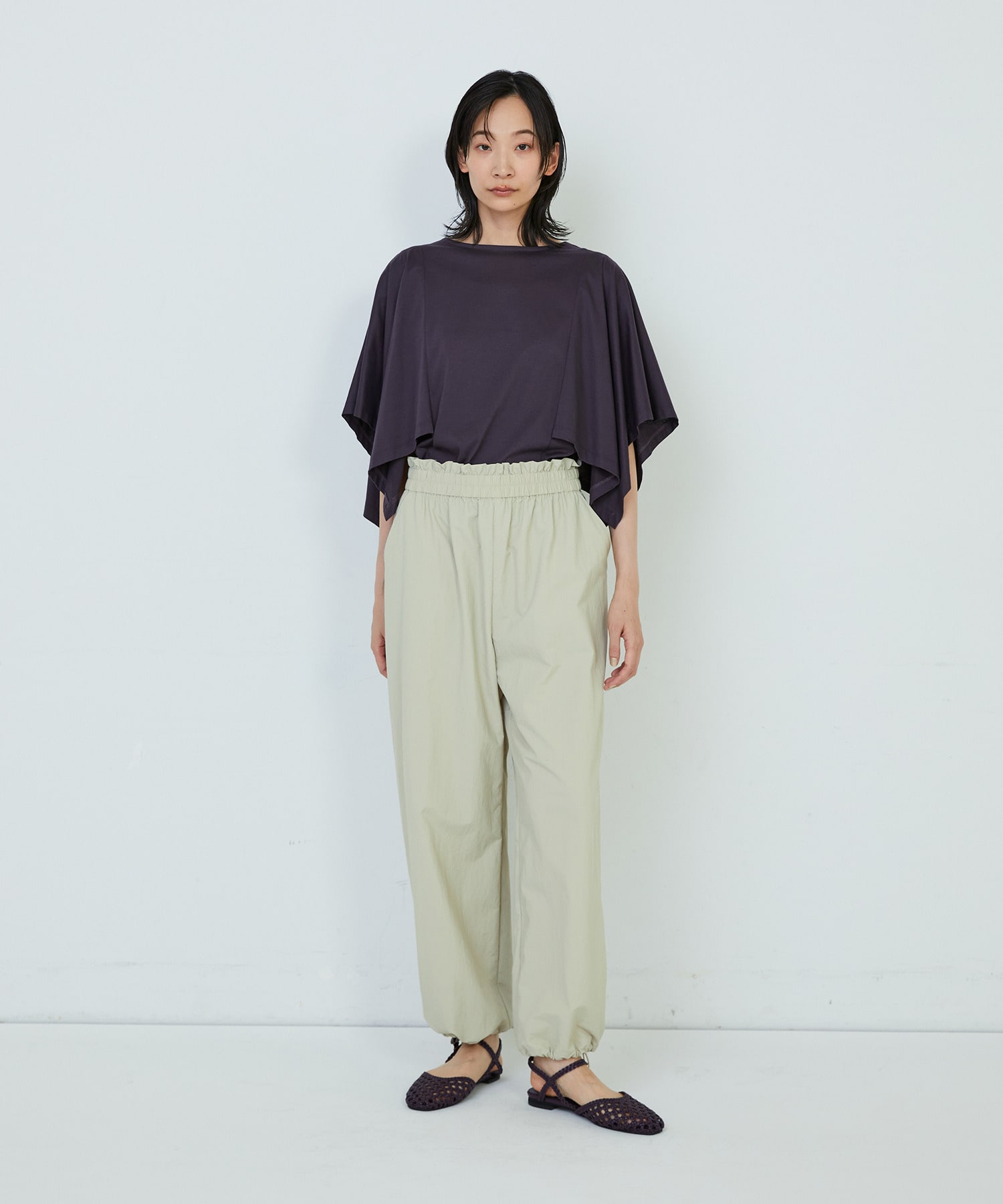 【ADIEU TRISTESSE】ナイロンイージーパンツ 詳細画像 ブラック 14