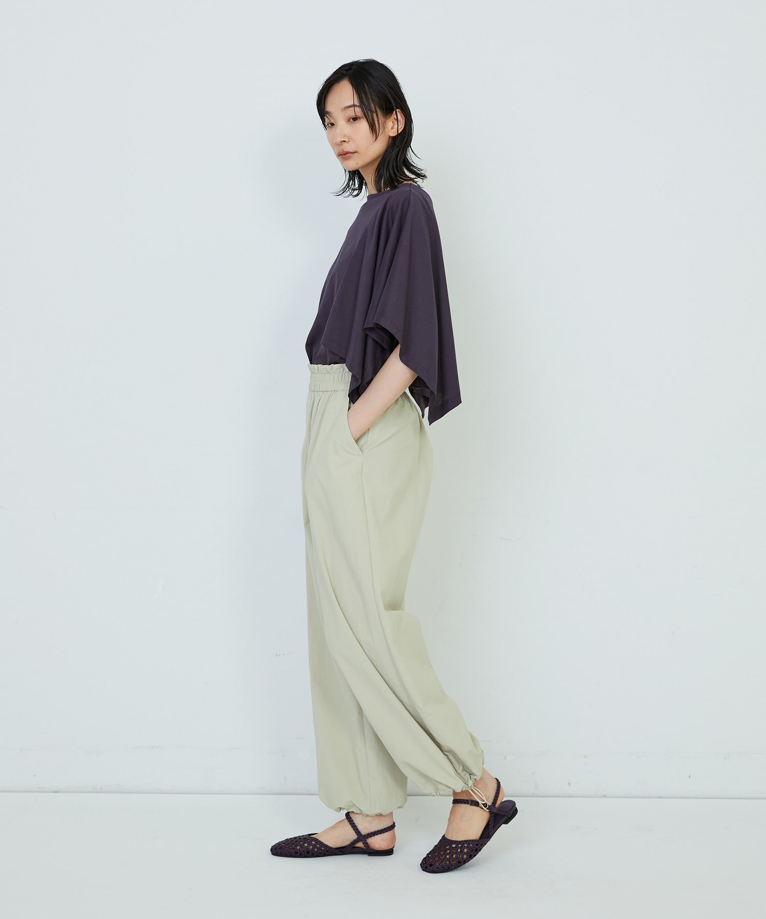 【ADIEU TRISTESSE】ナイロンイージーパンツ 詳細画像 ブラック 15