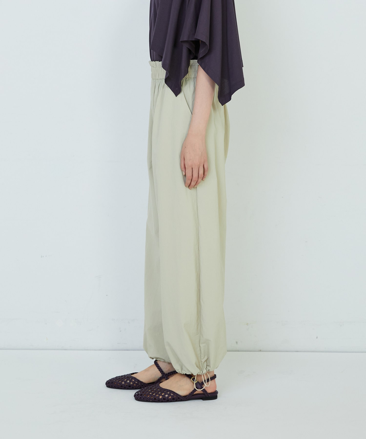 【ADIEU TRISTESSE】ナイロンイージーパンツ 詳細画像 ブラック 18