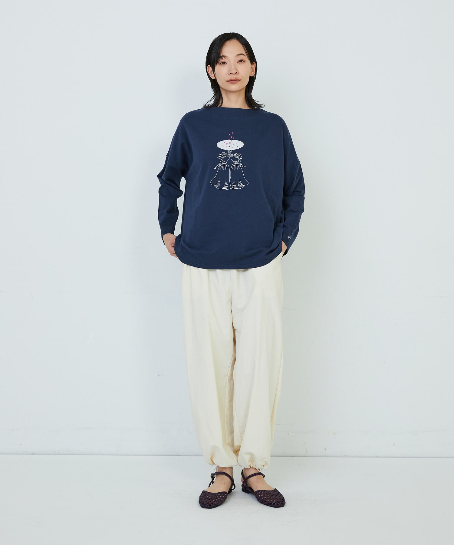 【ADIEU TRISTESSE】ナイロンイージーパンツ 詳細画像 ブラック 2