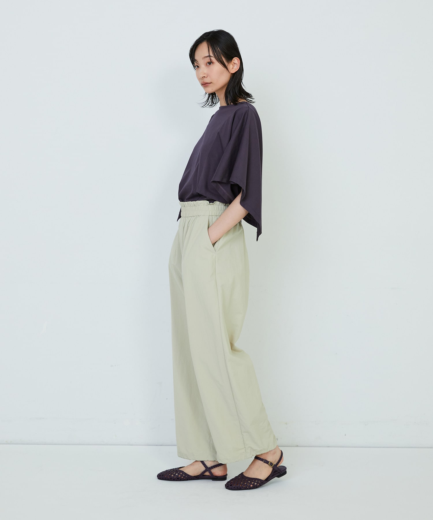 【ADIEU TRISTESSE】ナイロンイージーパンツ 詳細画像 ブラック 21