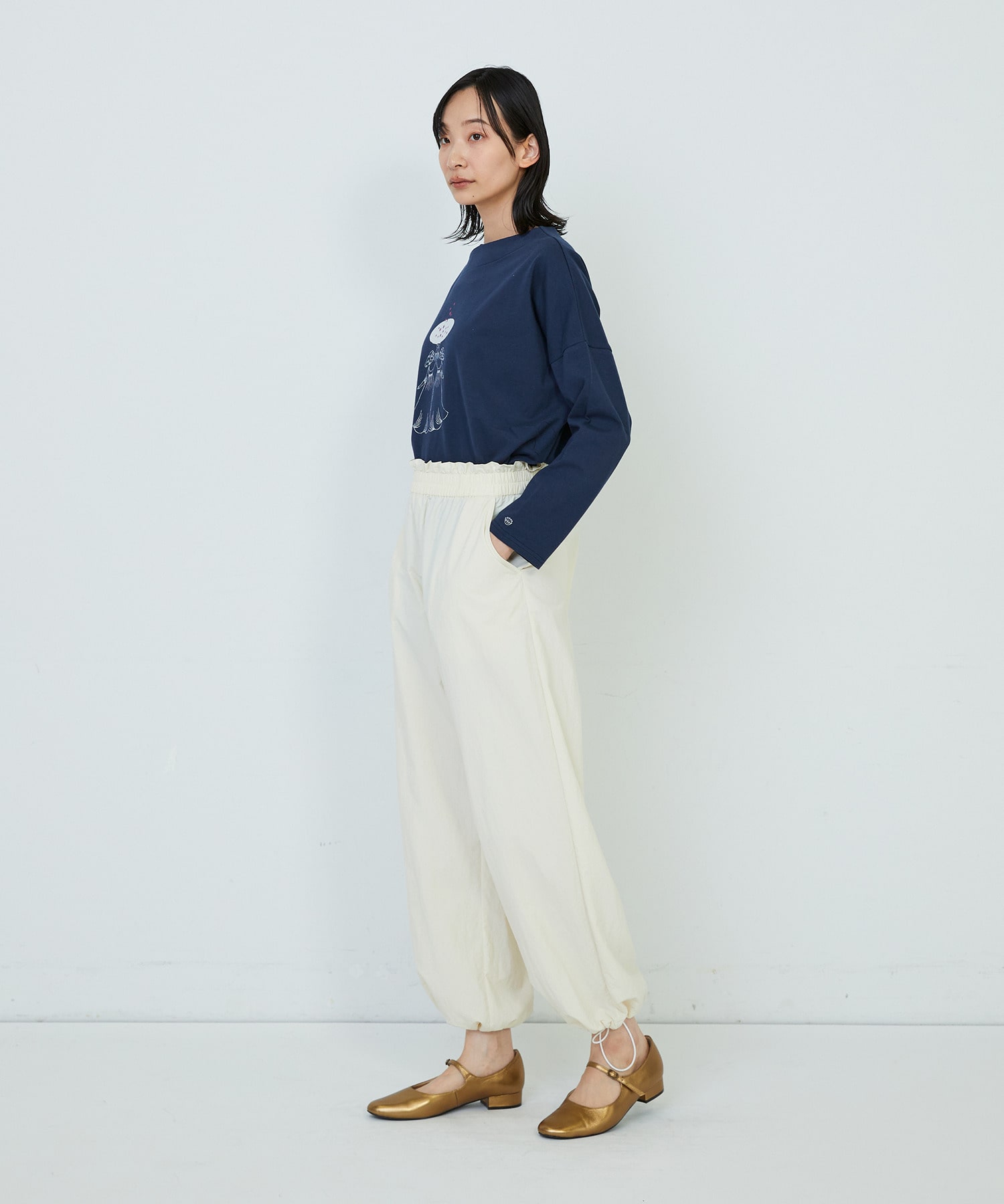 【ADIEU TRISTESSE】ナイロンイージーパンツ 詳細画像 ブラック 3