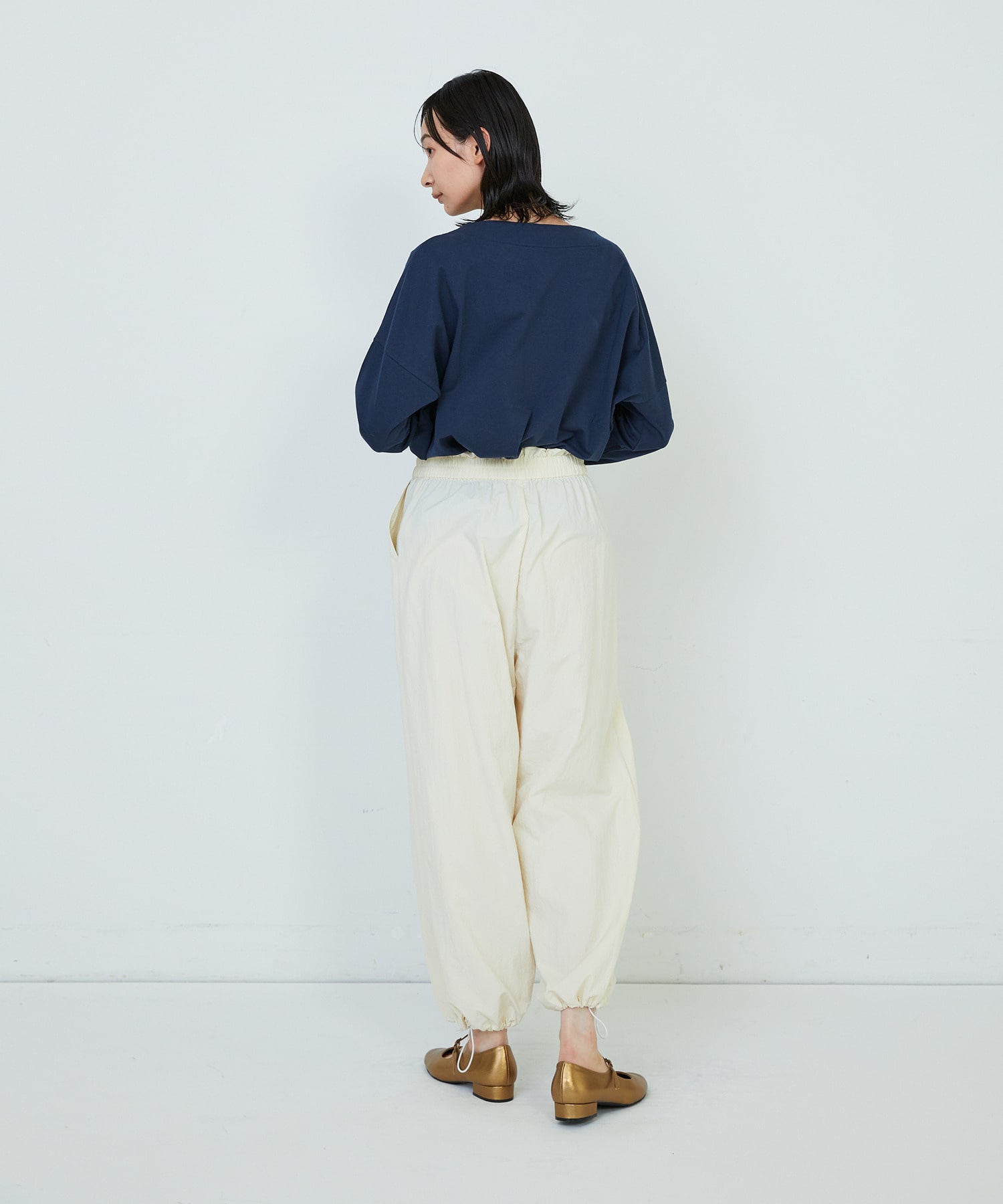 【ADIEU TRISTESSE】ナイロンイージーパンツ 詳細画像 ブラック 4