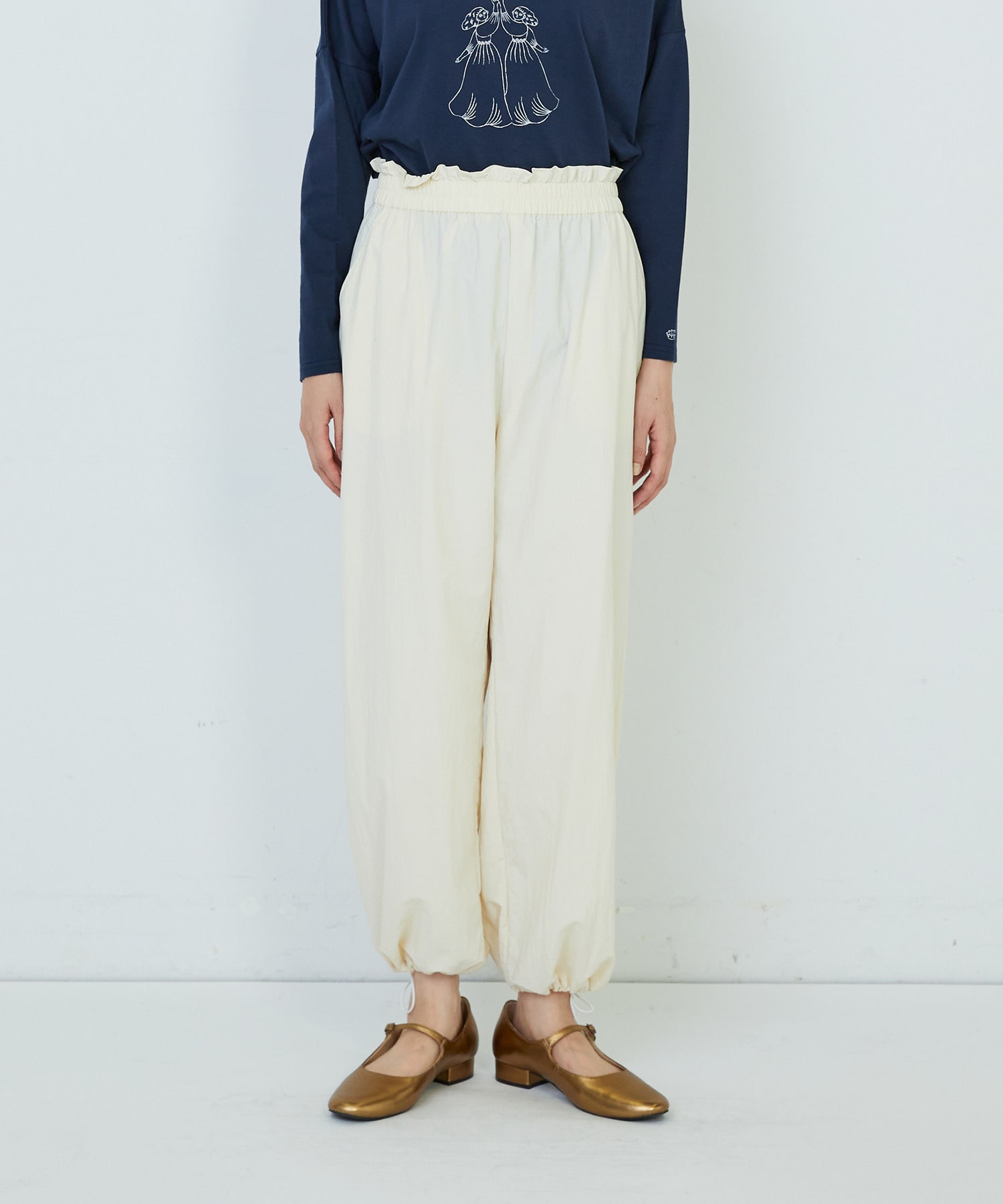 【ADIEU TRISTESSE】ナイロンイージーパンツ 詳細画像 ブラック 5