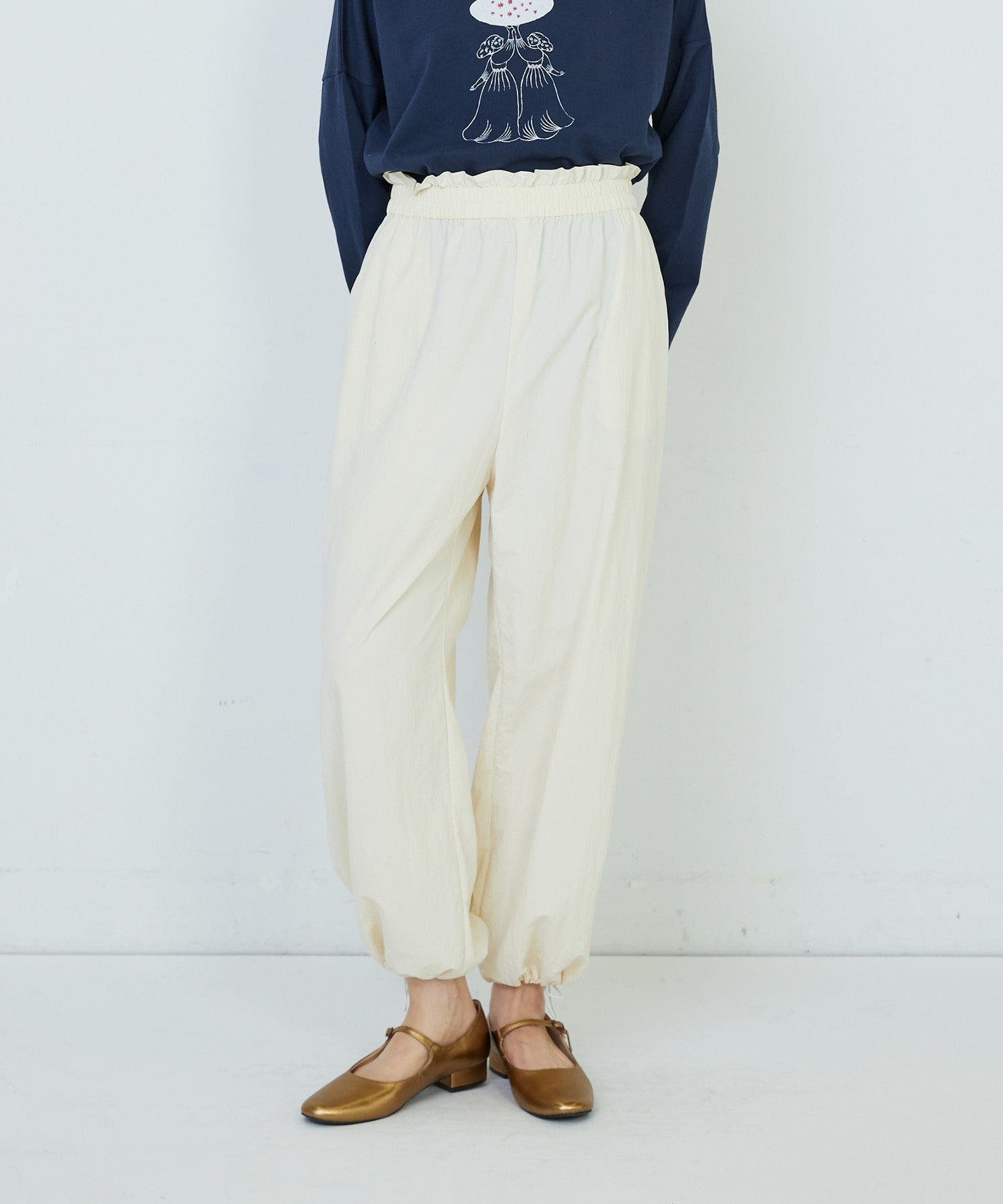 【ADIEU TRISTESSE】ナイロンイージーパンツ 詳細画像 オフホワイト 1