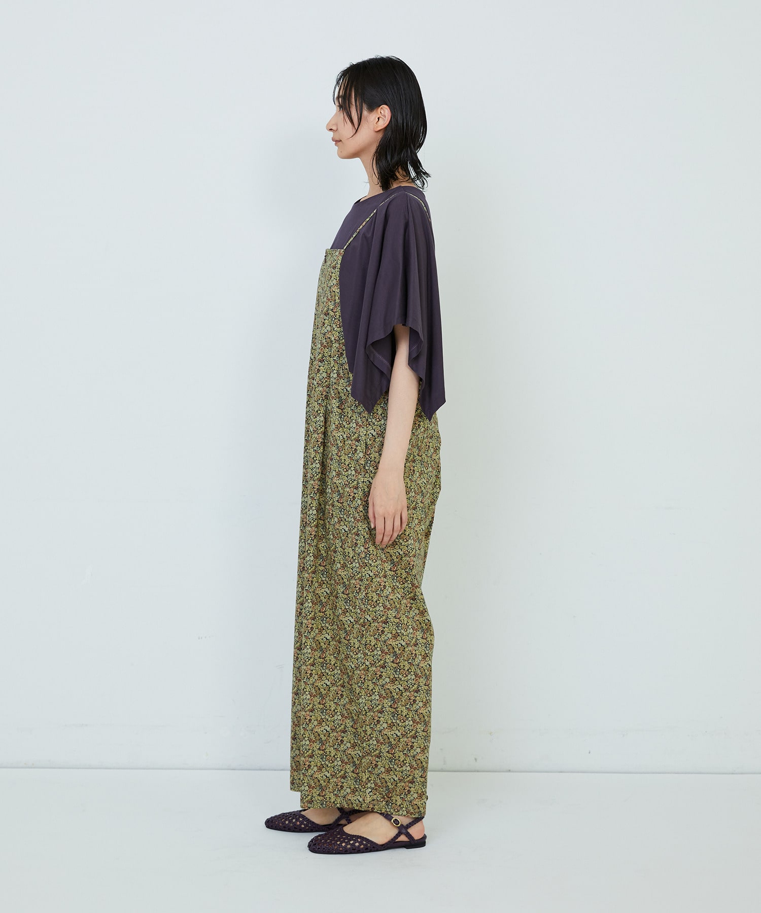 【ADIEU TRISTESSE】｜2BUY10%OFF・3BUY20%OFF｜リバティプリントサロペット 詳細画像 ブラウン系その他 5
